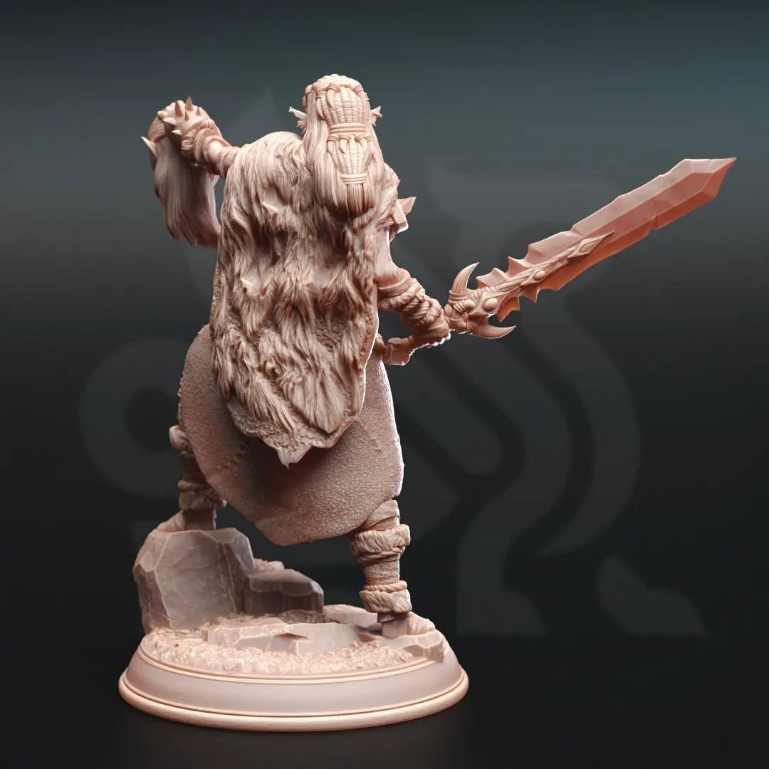 3D Printed Hobgoblin Barbarian Queen by DM Stash by Last Hope Miniatures