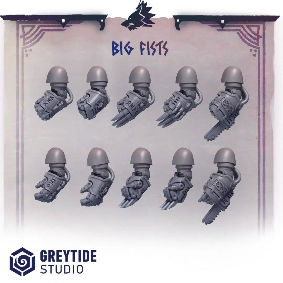 3d Printed Primal Hounds Big Fists x10 by Greytide Studio by Last Hope Miniatures