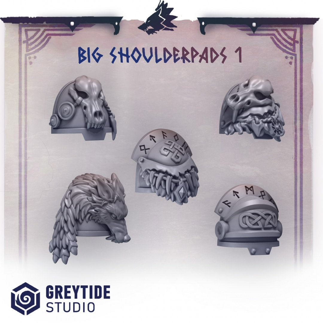 3d Printed Primal Hounds Big Shoulderpads x10 by Greytide Studio