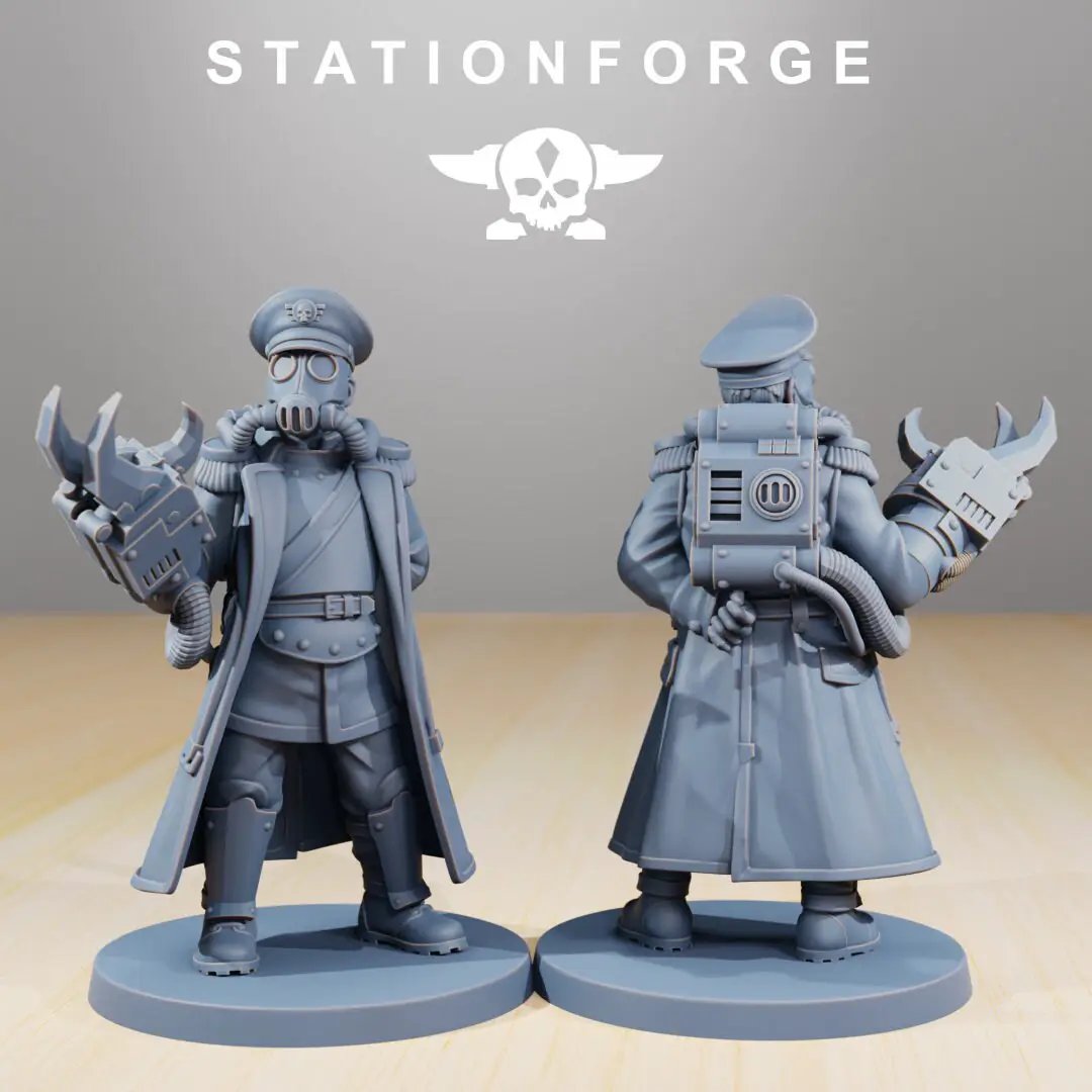 3D Printed GrimGuard Officers by StationForge Miniatures by Last Hope Miniatures