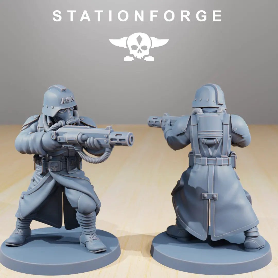 3D Printed GrimGuard Command Force by StationForge Miniatures by Last Hope Miniatures
