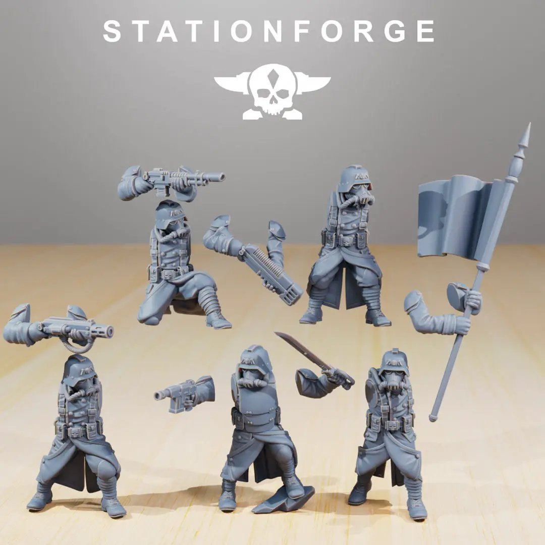 3D Printed GrimGuard Command Force by StationForge Miniatures by Last Hope Miniatures