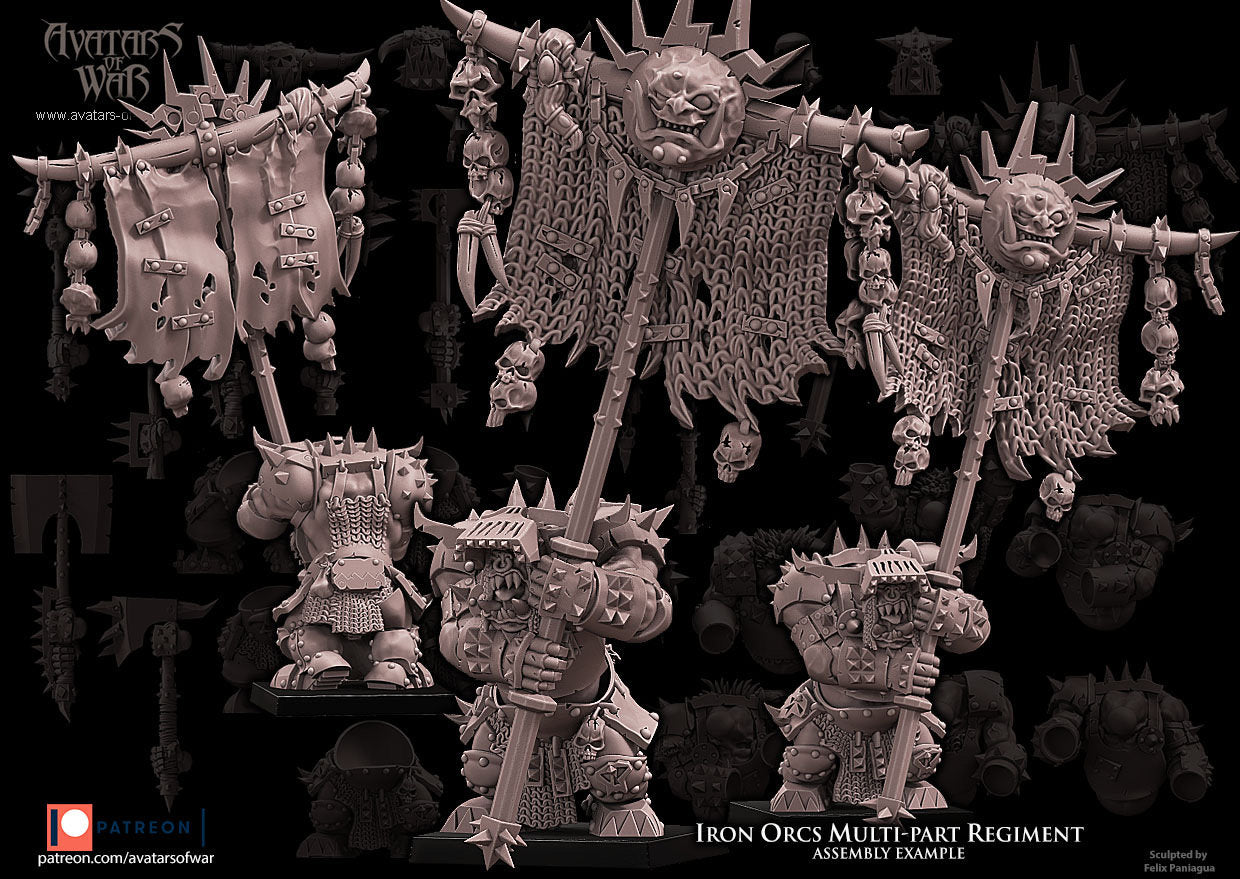 3D printed Iron Orc Regiment x8 by Avatars of War
