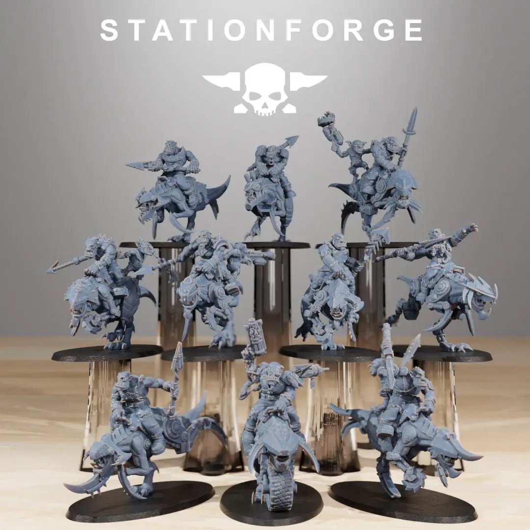 3D Printed Orkaz Beast Riders x10 by StationForge Miniatures by Last Hope Miniatures