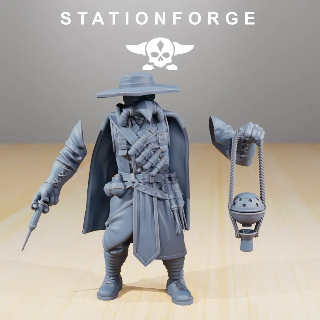 3D Printed GrimGuard Plague Doctor by StationForge Miniatures by Last Hope Miniatures