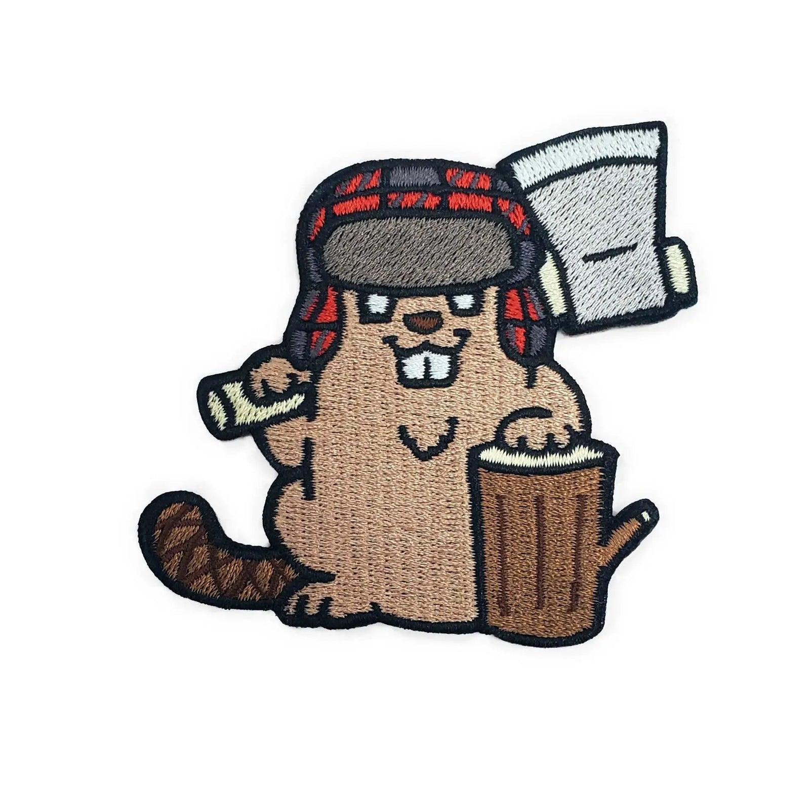 Kolorspun Lumberjack Beaver patch featuring a detailed embroidered beaver design on fabric.