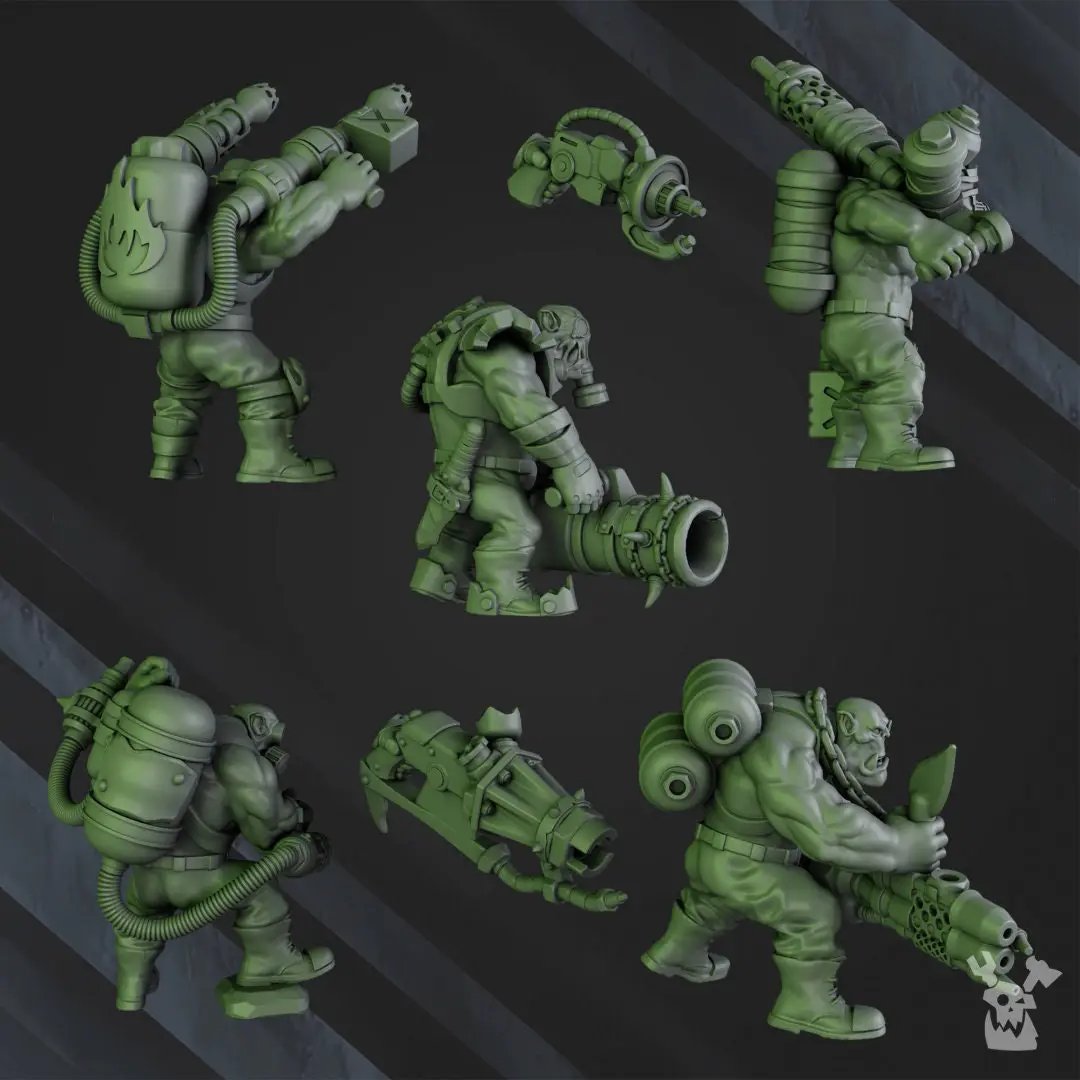 3d Printed Ork Burnerz by DakkaDakka Miniatures by Last Hope Miniatures