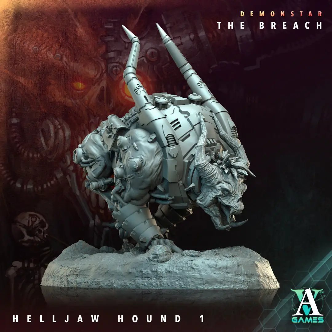 3D Printed Helljaw Hound by Archvillain Games by Last Hope Miniatures