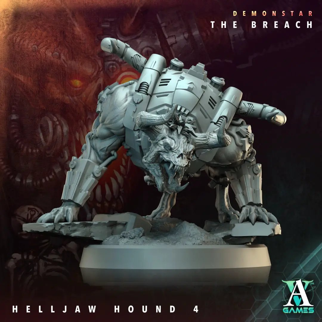 3D Printed Helljaw Hound by Archvillain Games by Last Hope Miniatures
