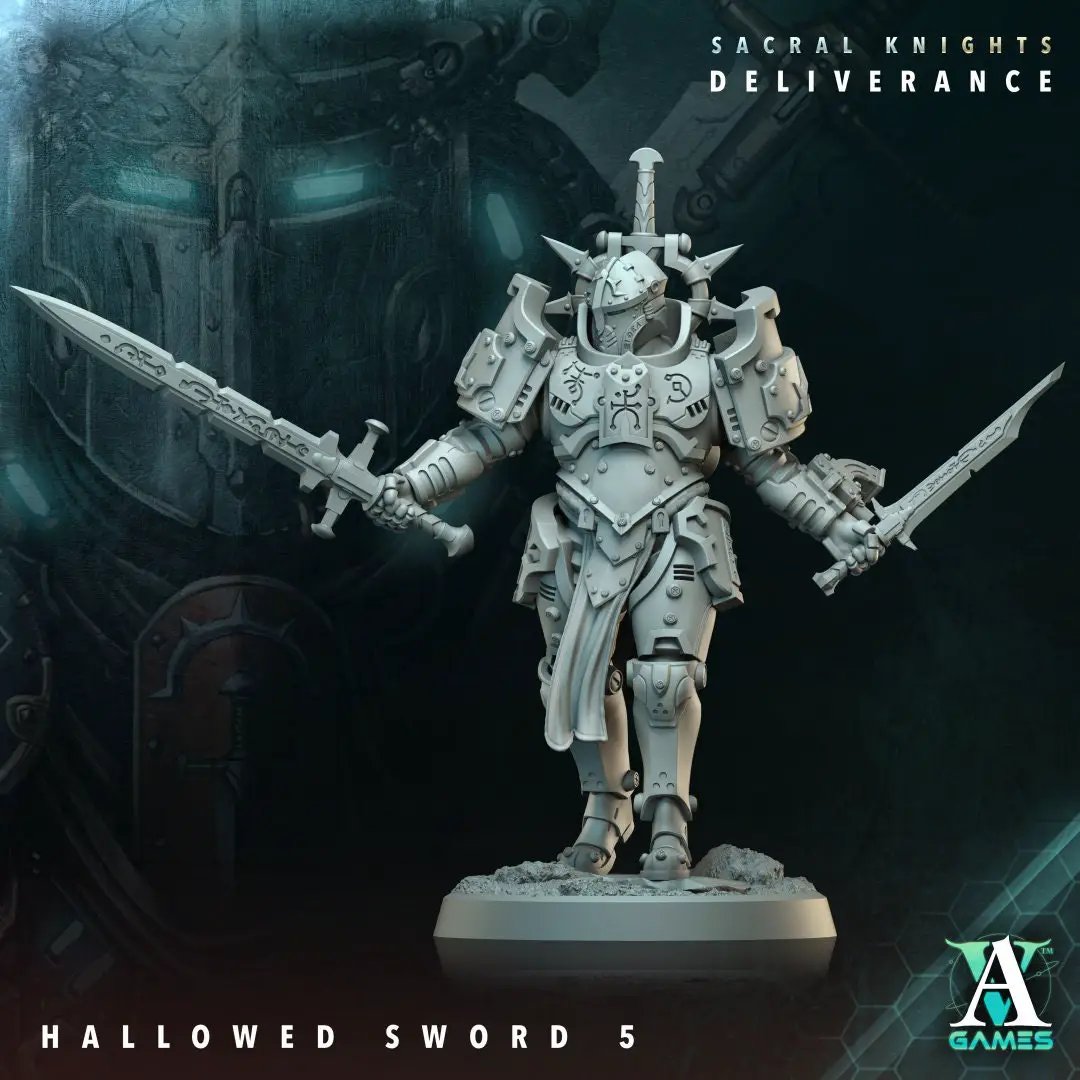 3D Printed Hallowed Sword by Archvillain Games by Last Hope Miniatures
