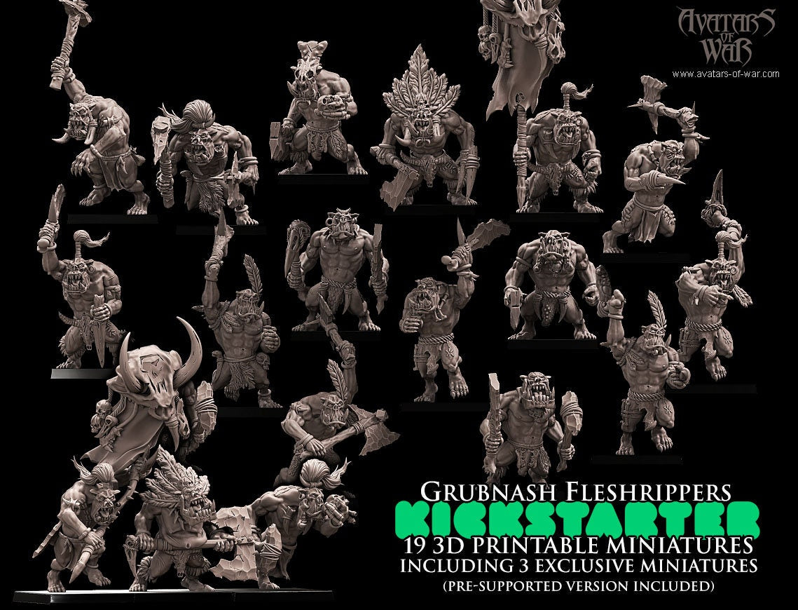 3D Printed Savage Orc Regiment by Avatars of War