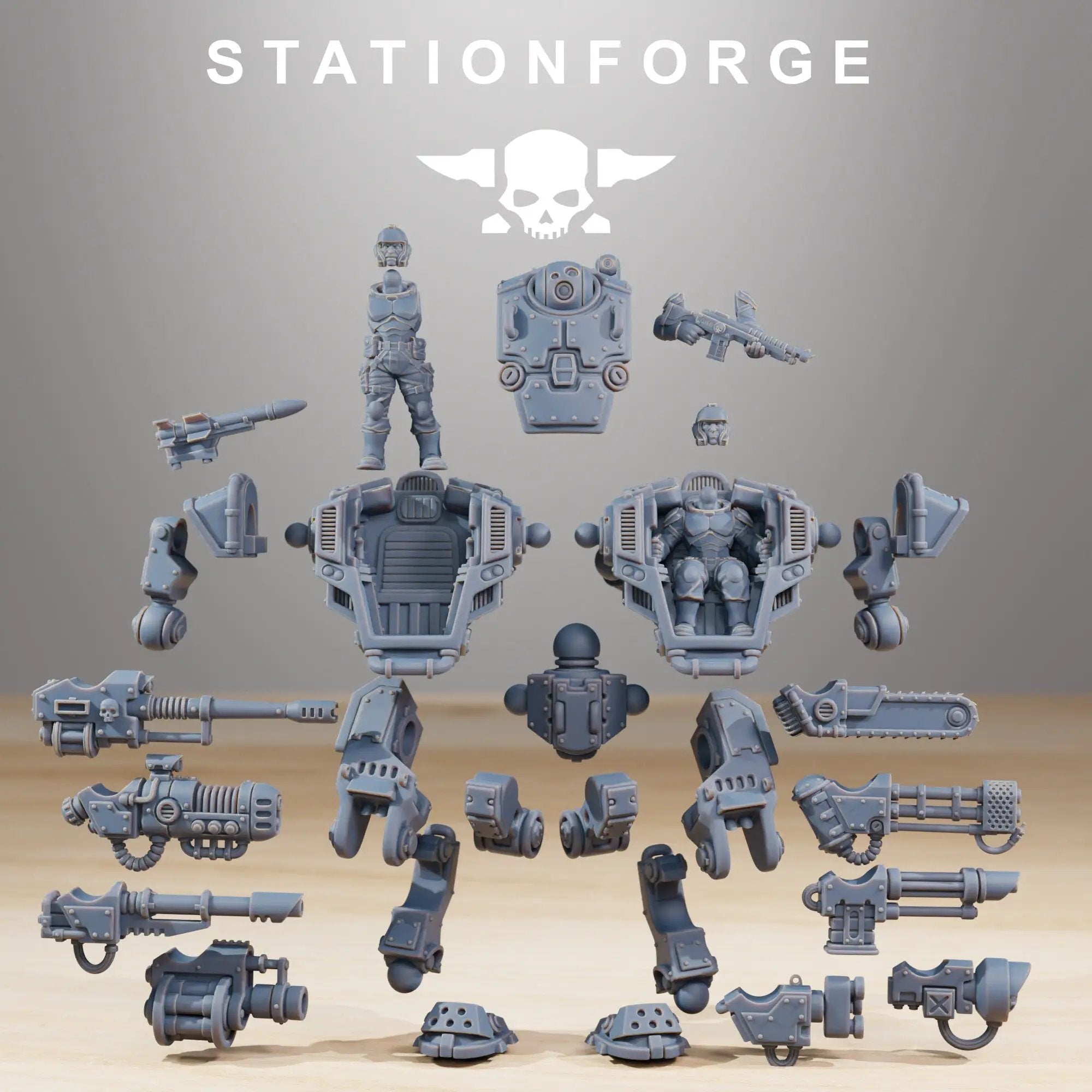 3D Printed NationalGuard Warmech by StationForge Miniatures by Last Hope Miniatures