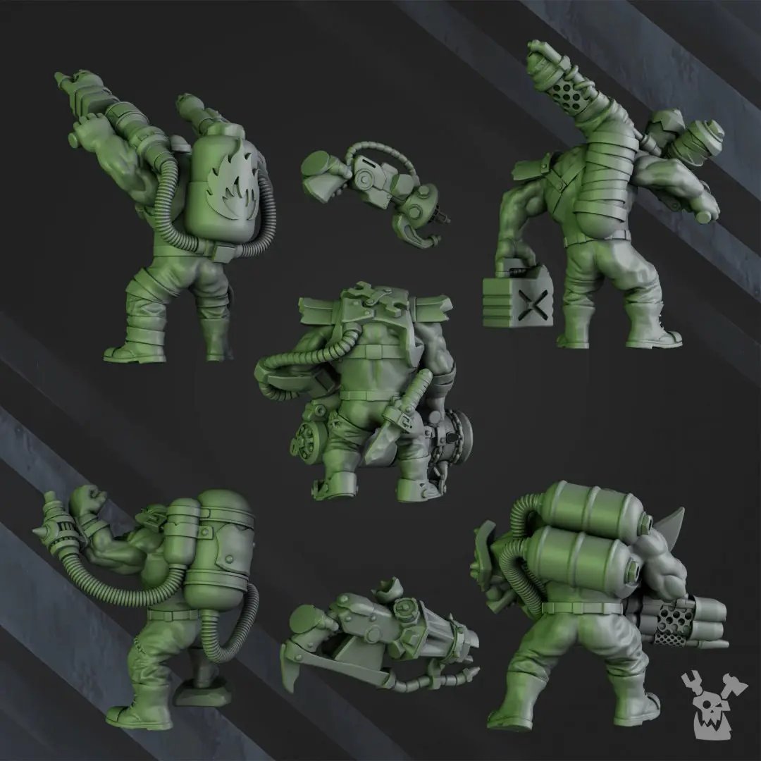 3d Printed Ork Burnerz by DakkaDakka Miniatures by Last Hope Miniatures