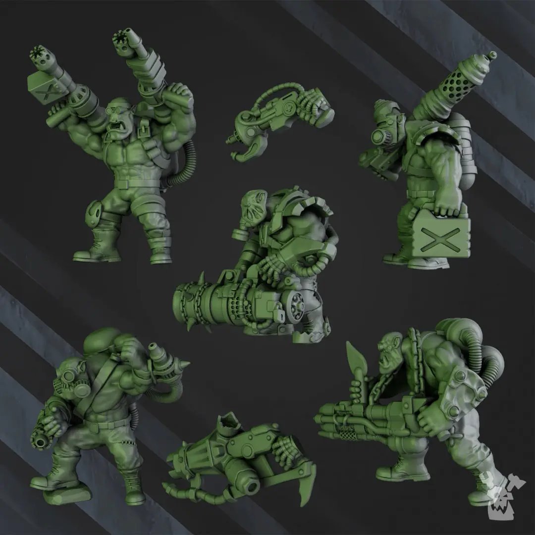 3d Printed Ork Burnerz by DakkaDakka Miniatures by Last Hope Miniatures