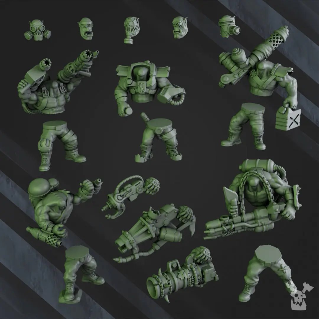 3d Printed Ork Burnerz by DakkaDakka Miniatures by Last Hope Miniatures
