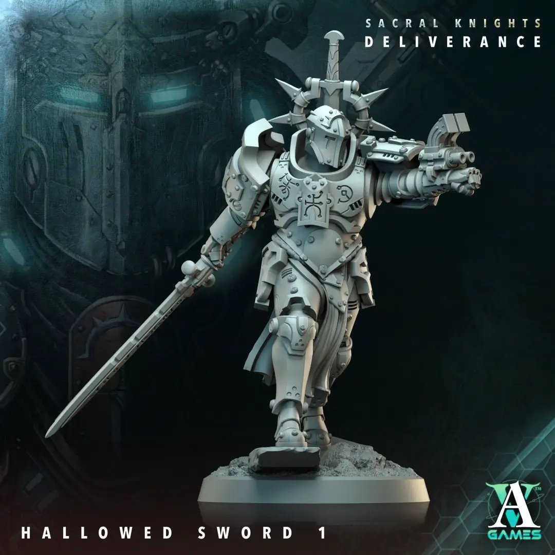 3D Printed Hallowed Sword by Archvillain Games by Last Hope Miniatures
