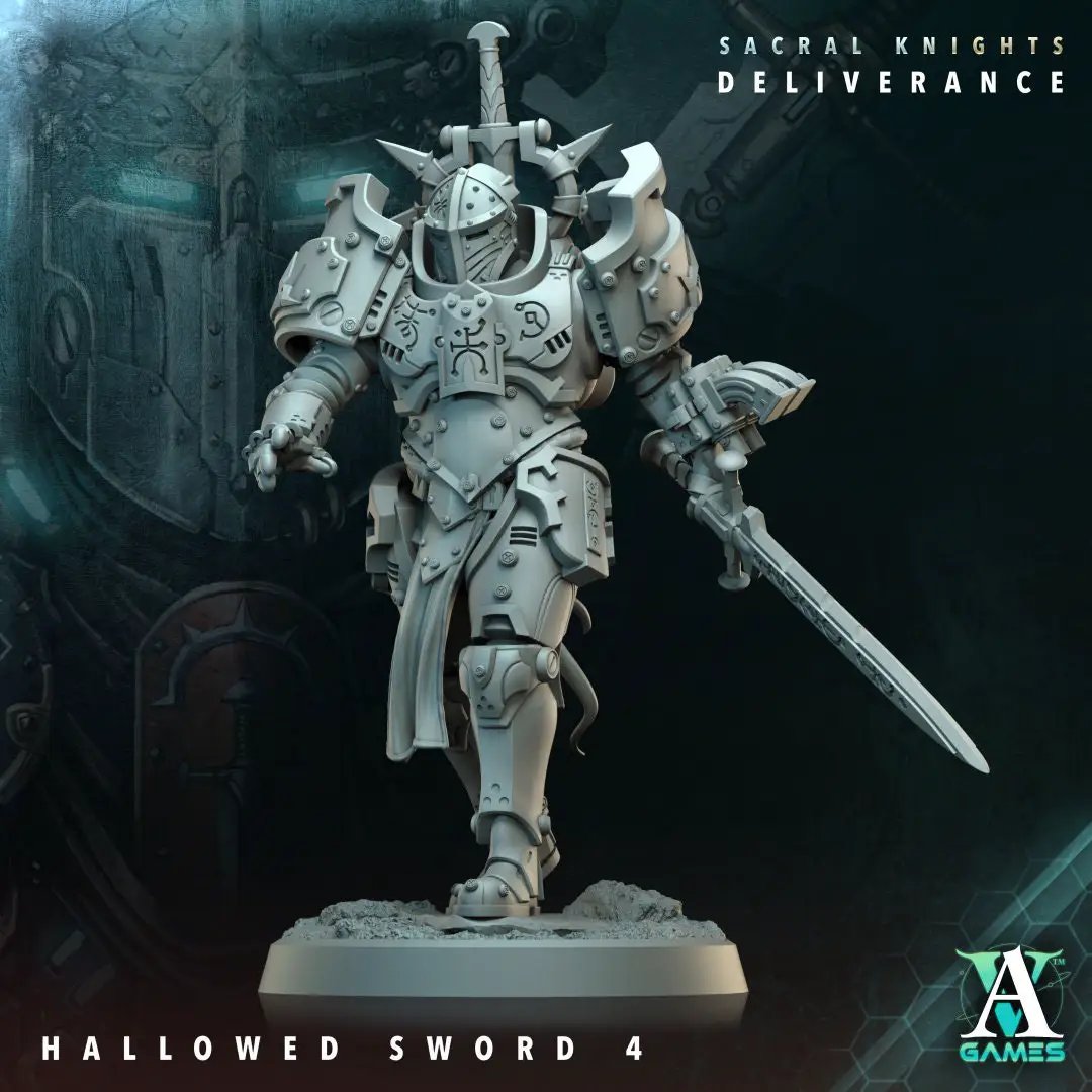 3D Printed Hallowed Sword by Archvillain Games by Last Hope Miniatures