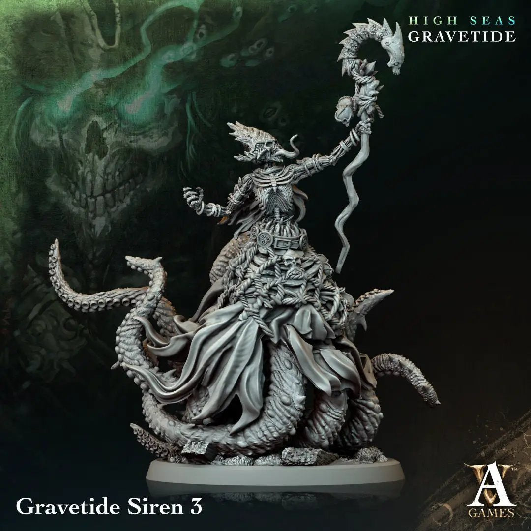 3D Printed Gravetide Siren by Archvillain Games by Last Hope Miniatures