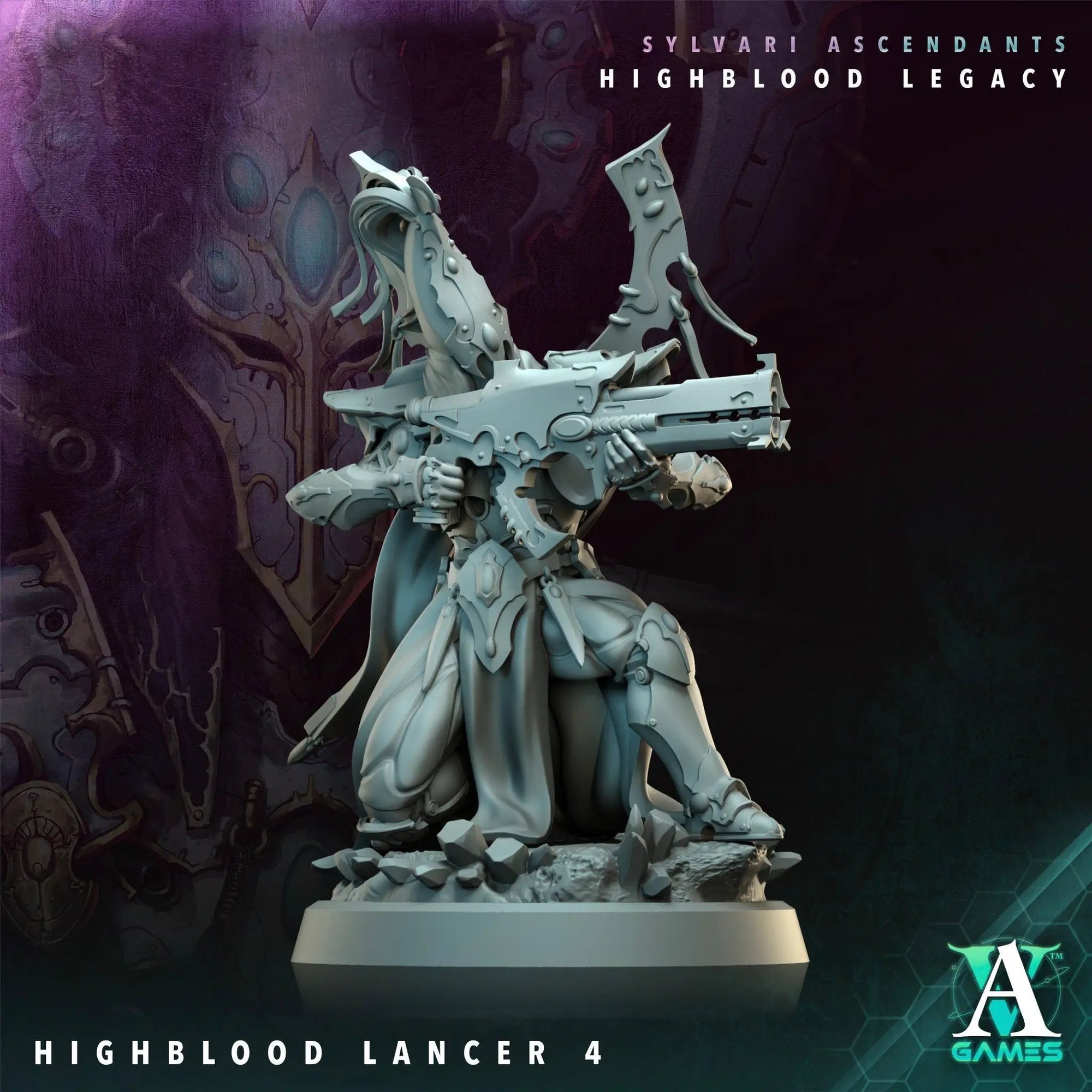 3D Printed Highblood Lancer by Archvillain Games by Last Hope Miniatures
