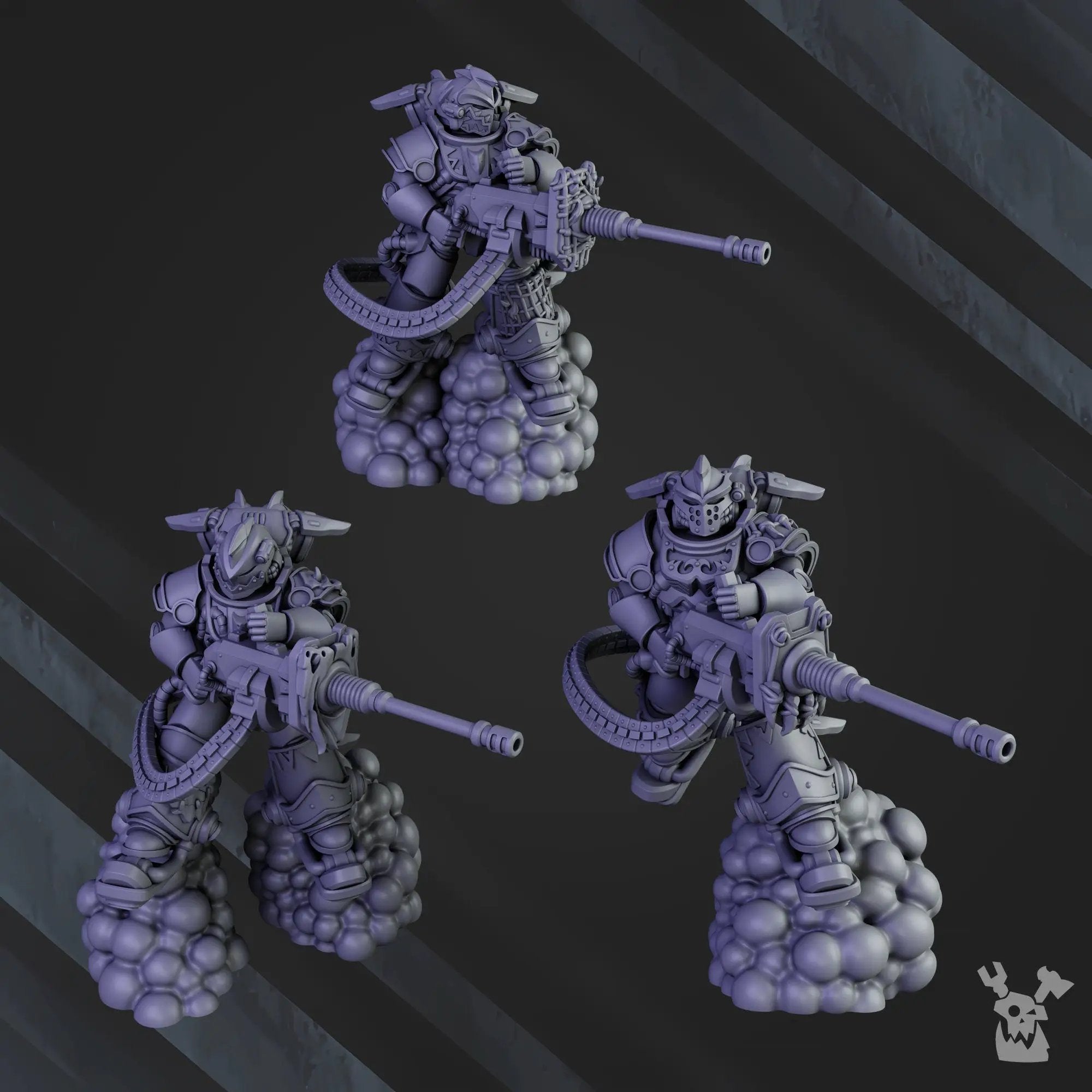 3d Printed White Megaladon Clan Depressor Squad by DakkaDakka Miniatures by Last Hope Miniatures