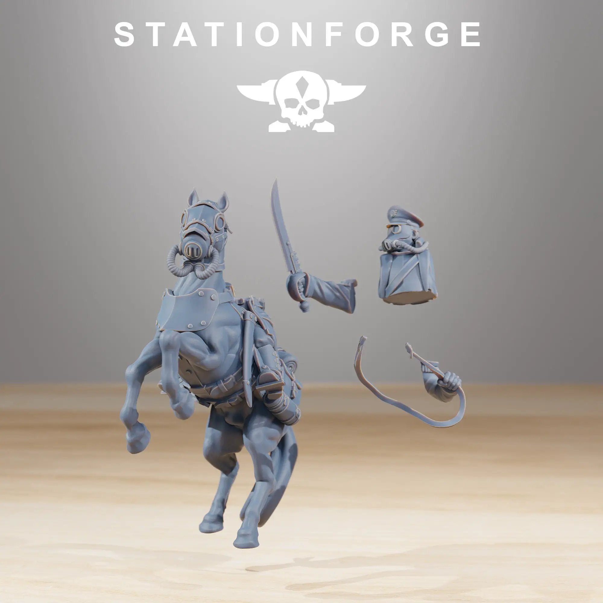 3D Printed GrimGuard Cavalry Captain by StationForge Miniatures by Last Hope Miniatures