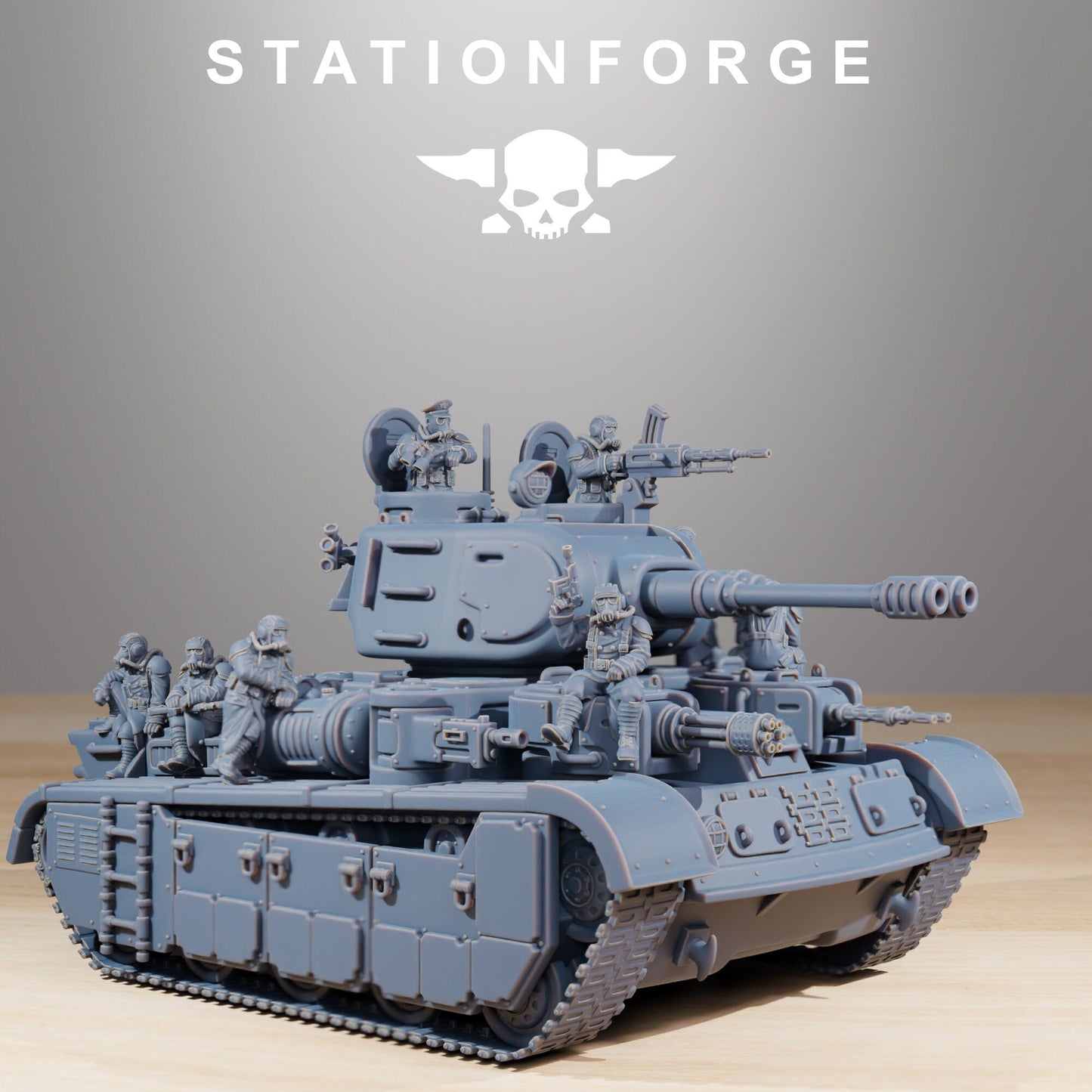 3D Printed GrimGuard Heavy Tank by StationForge Miniatures