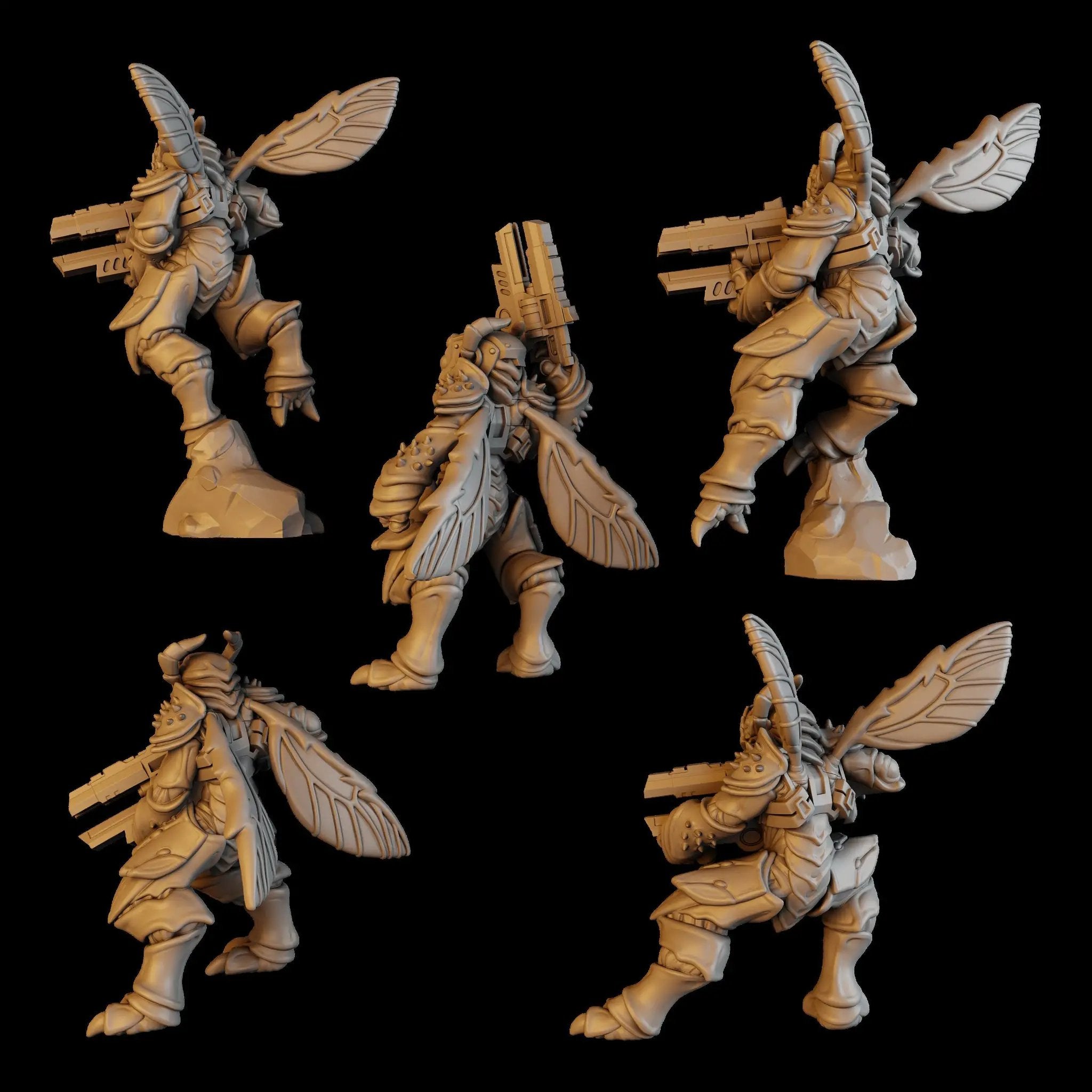 3d Printed Space Vespidae Assault Squad by DakkaDakka Miniatures by Last Hope Miniatures