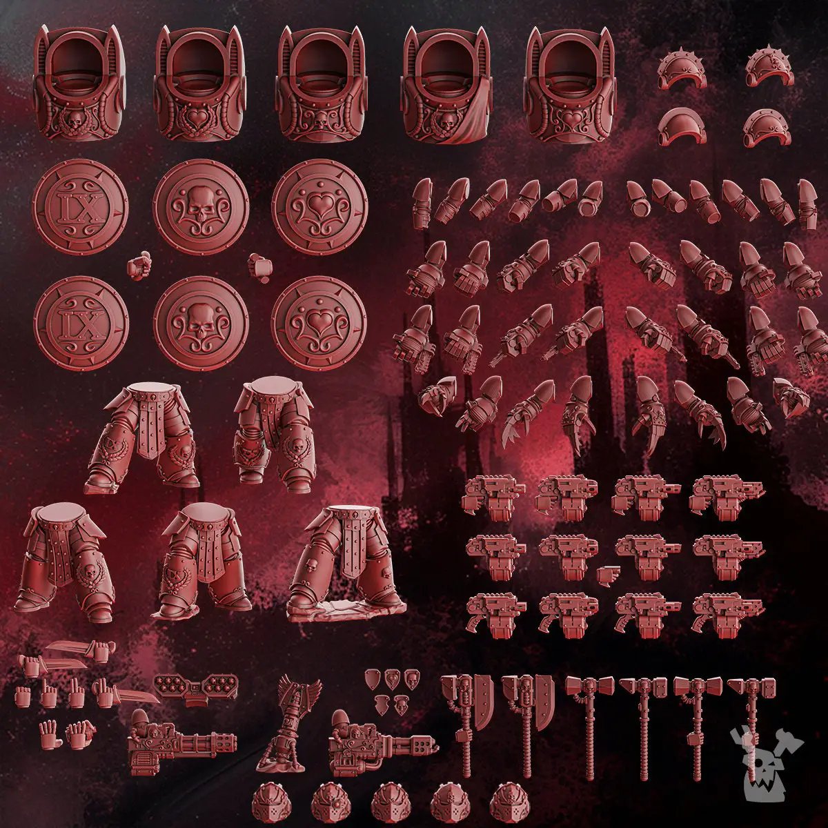 3d Printed Crimson Wings Destroyer Squad by DakkaDakka Miniatures by Last Hope Miniatures