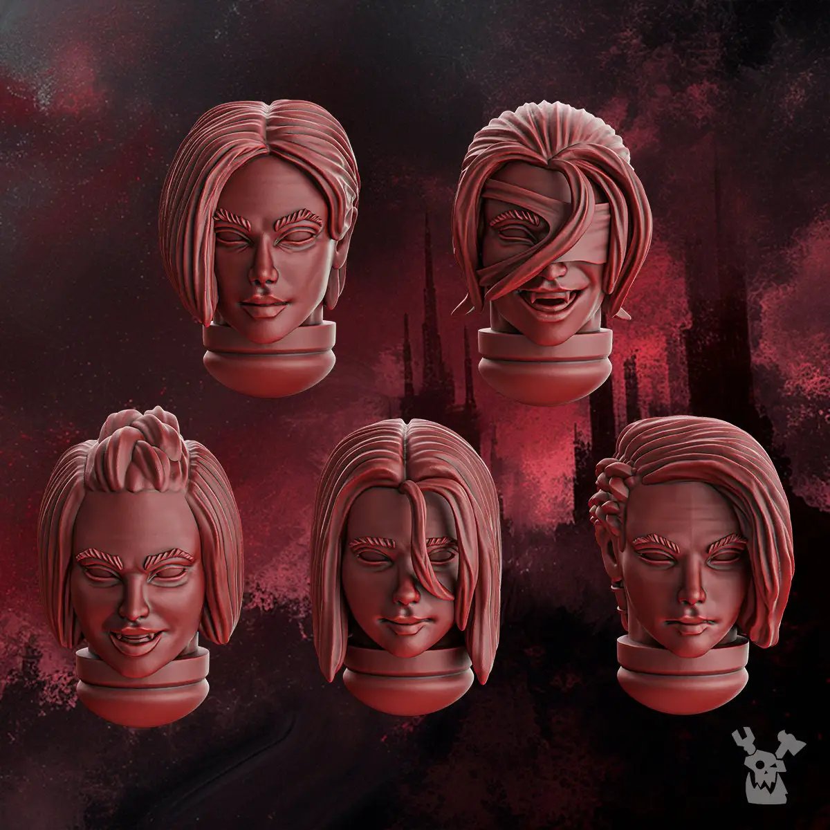 3d Printed Crimson Wings Female Heads/bodies by DakkaDakka by Last Hope Miniatures