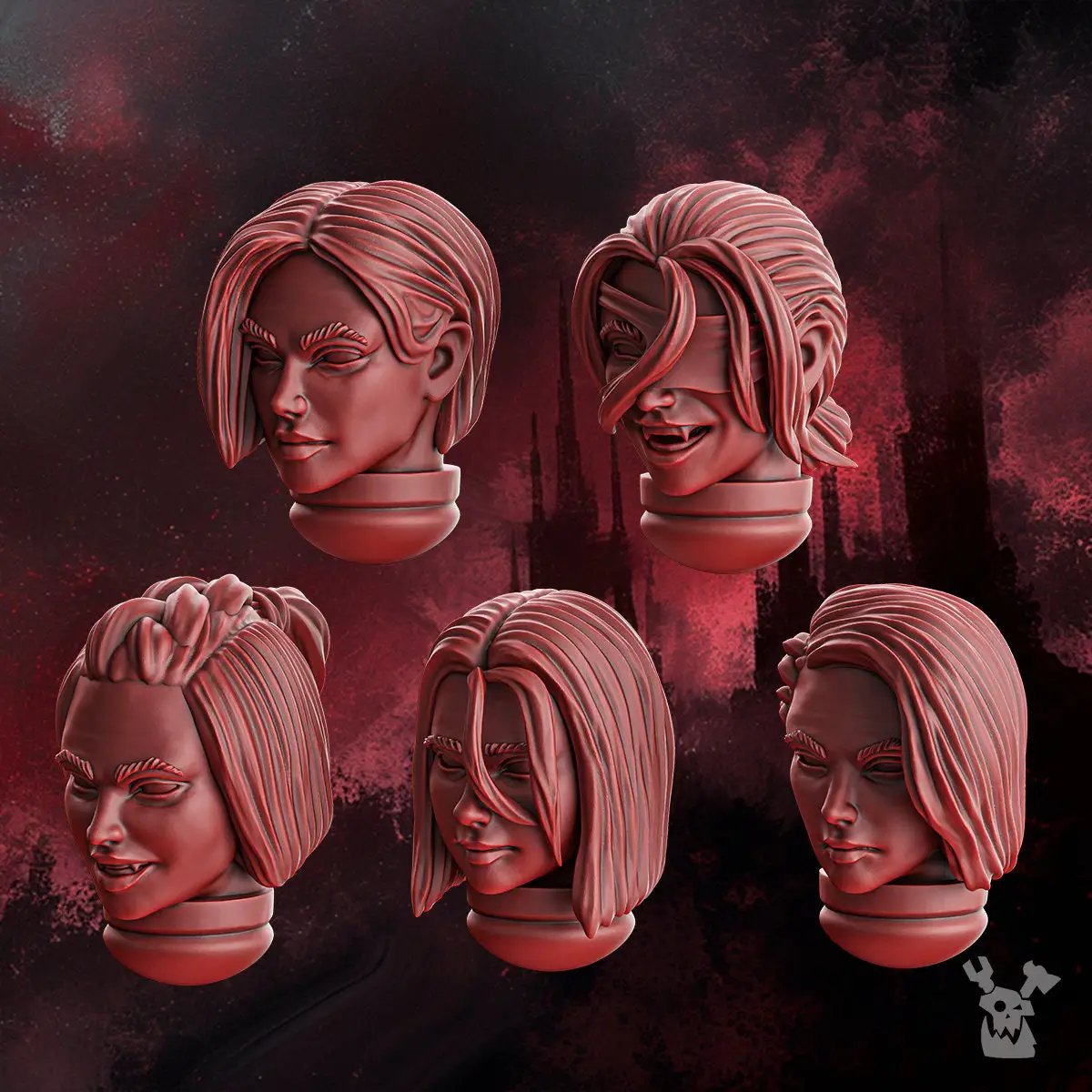 3d Printed Crimson Wings Female Heads/bodies by DakkaDakka by Last Hope Miniatures
