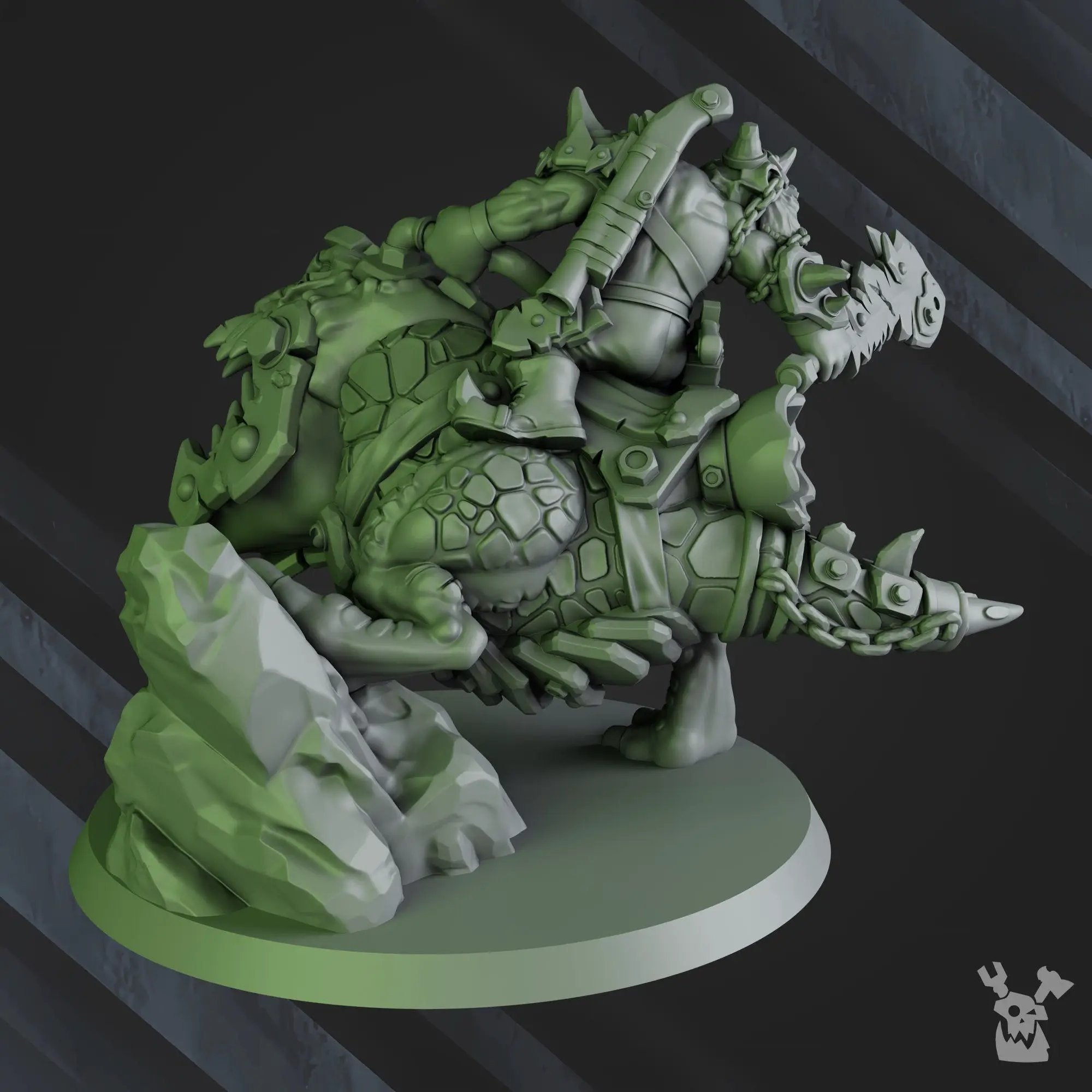 3d Printed Arzott Big Toof on Supahog by DakkaDakka Miniatures by Last Hope Miniatures