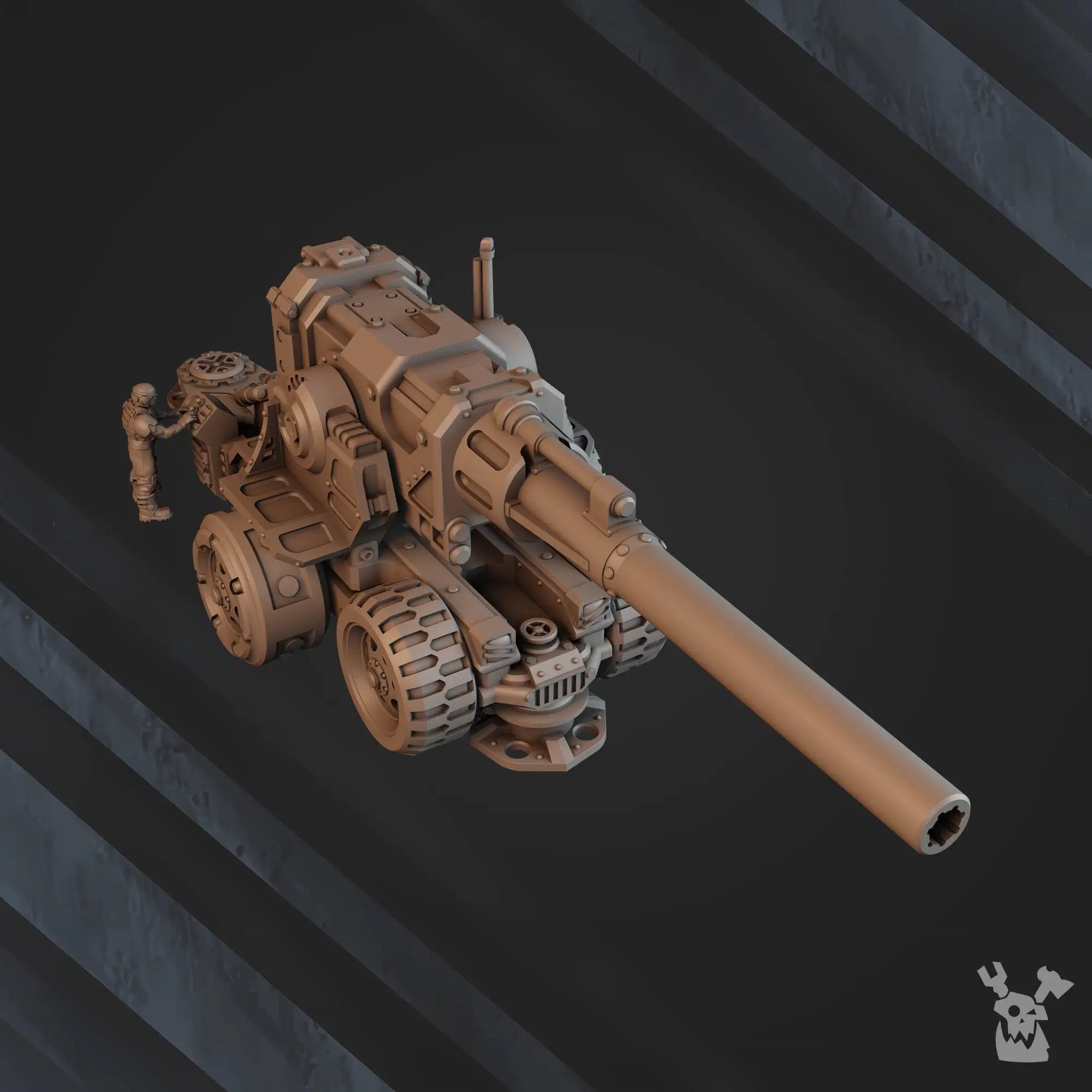 3D Printed Heavy Artillery Gun by DakkaDakka Miniatures by Last Hope Miniatures
