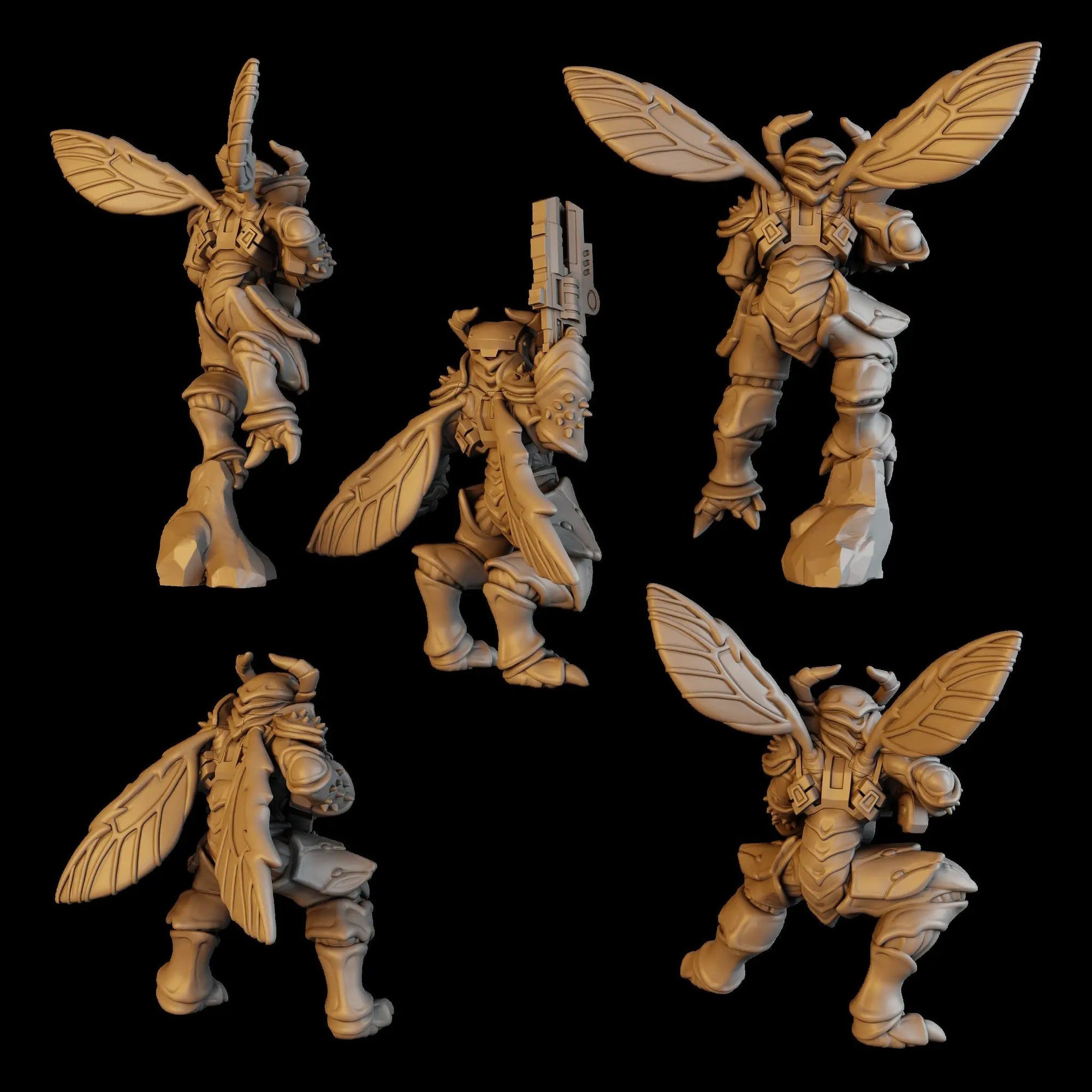 3d Printed Space Vespidae Assault Squad by DakkaDakka Miniatures by Last Hope Miniatures