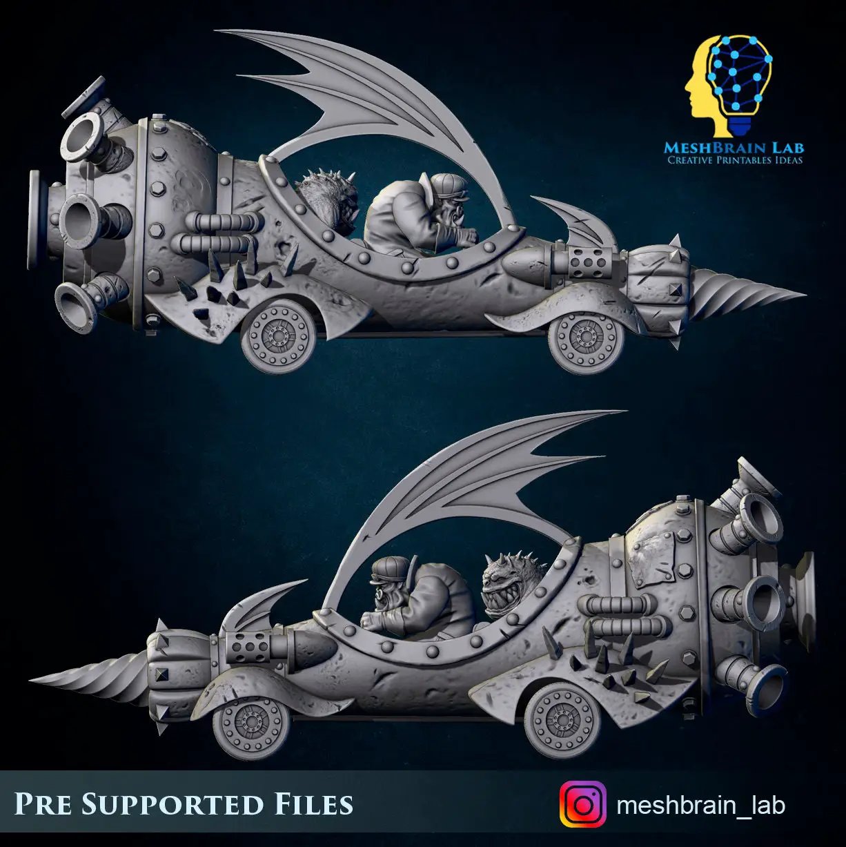 3d Printed Evil Machine RaceOrk Car by Meshbrain Labs by Last Hope Miniatures