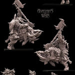 3D Printed Gruntak the Impaler on Warboar by Avatars of War by Last Hope Miniatures