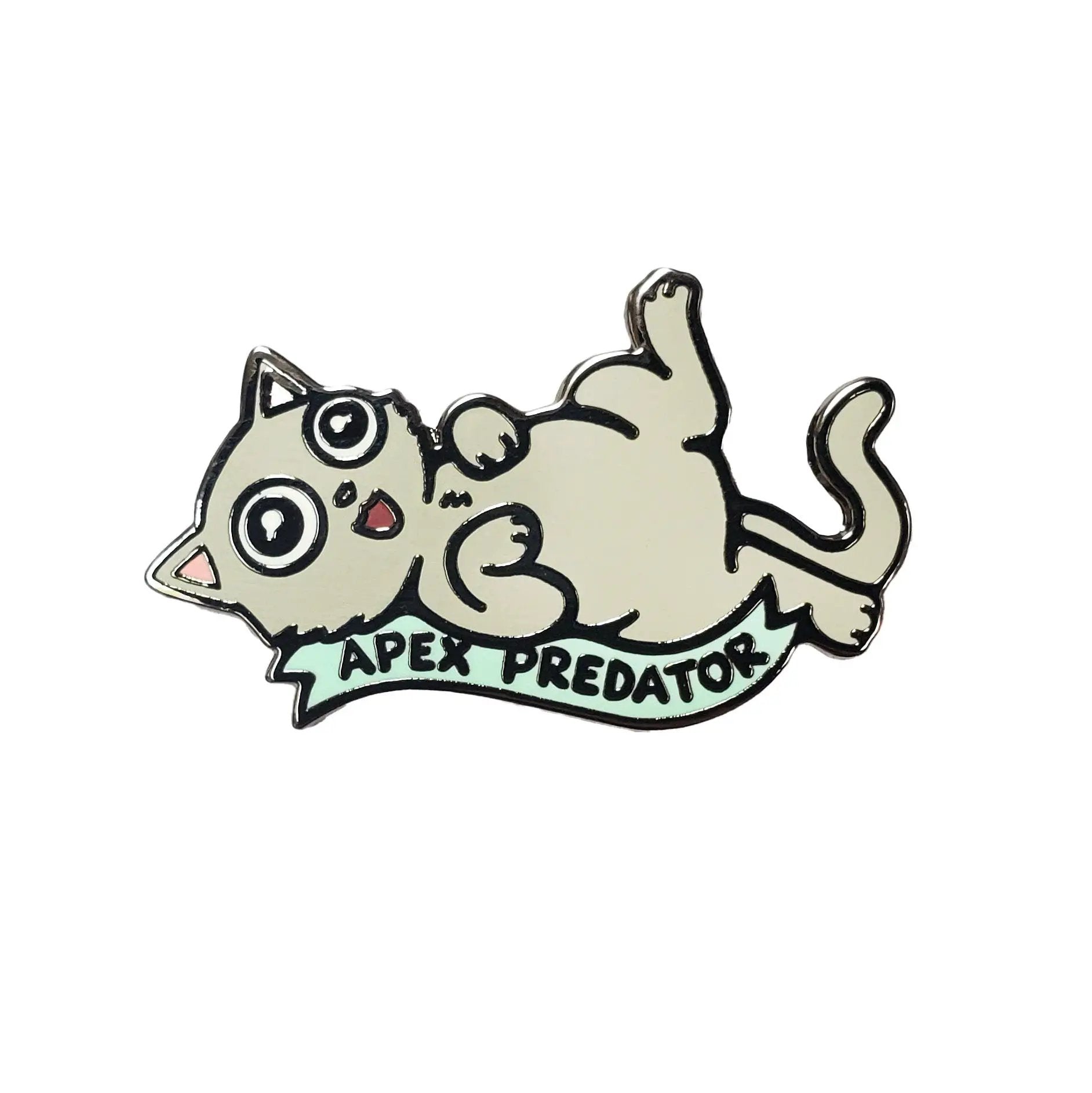 Kolorspun Apex Predator cat pin featuring a detailed design, perfect for cat lovers and accessory enthusiasts.
