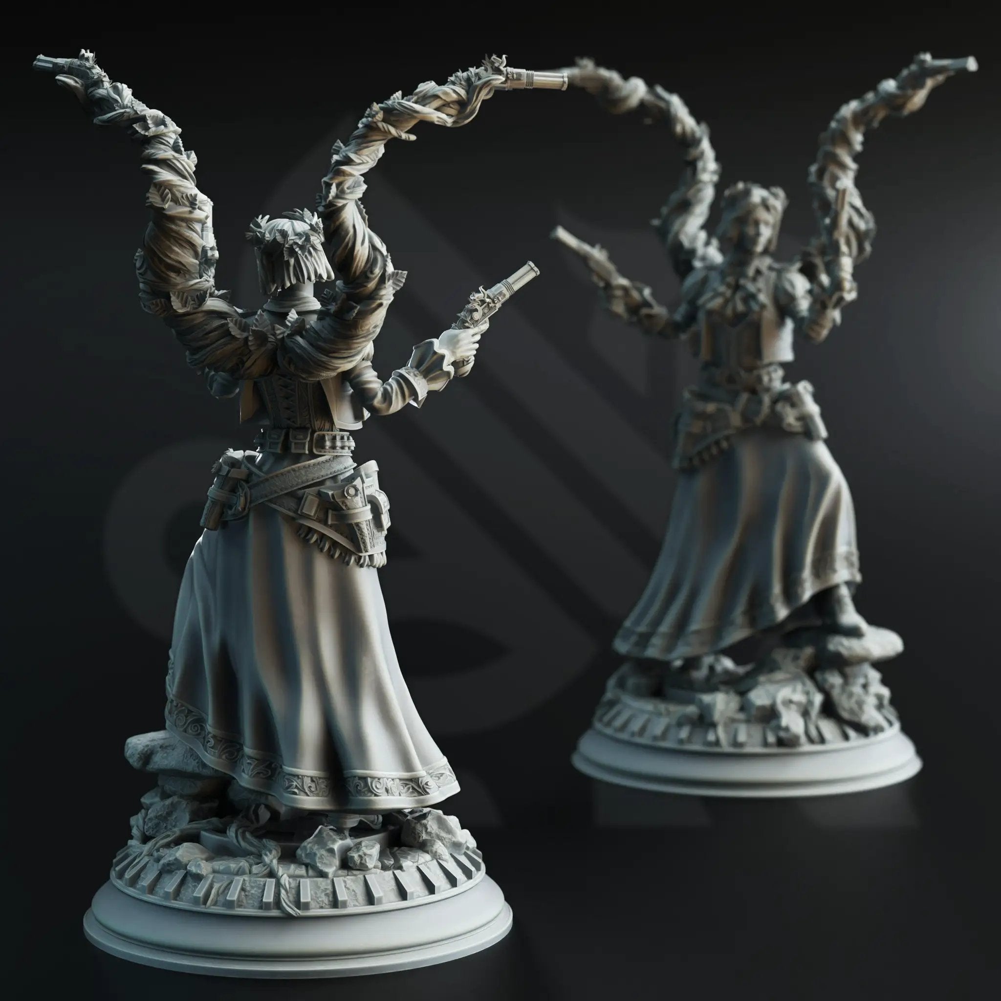 3D Printed Half Elf Druidic Gunslinger by DM Stash by Last Hope Miniatures