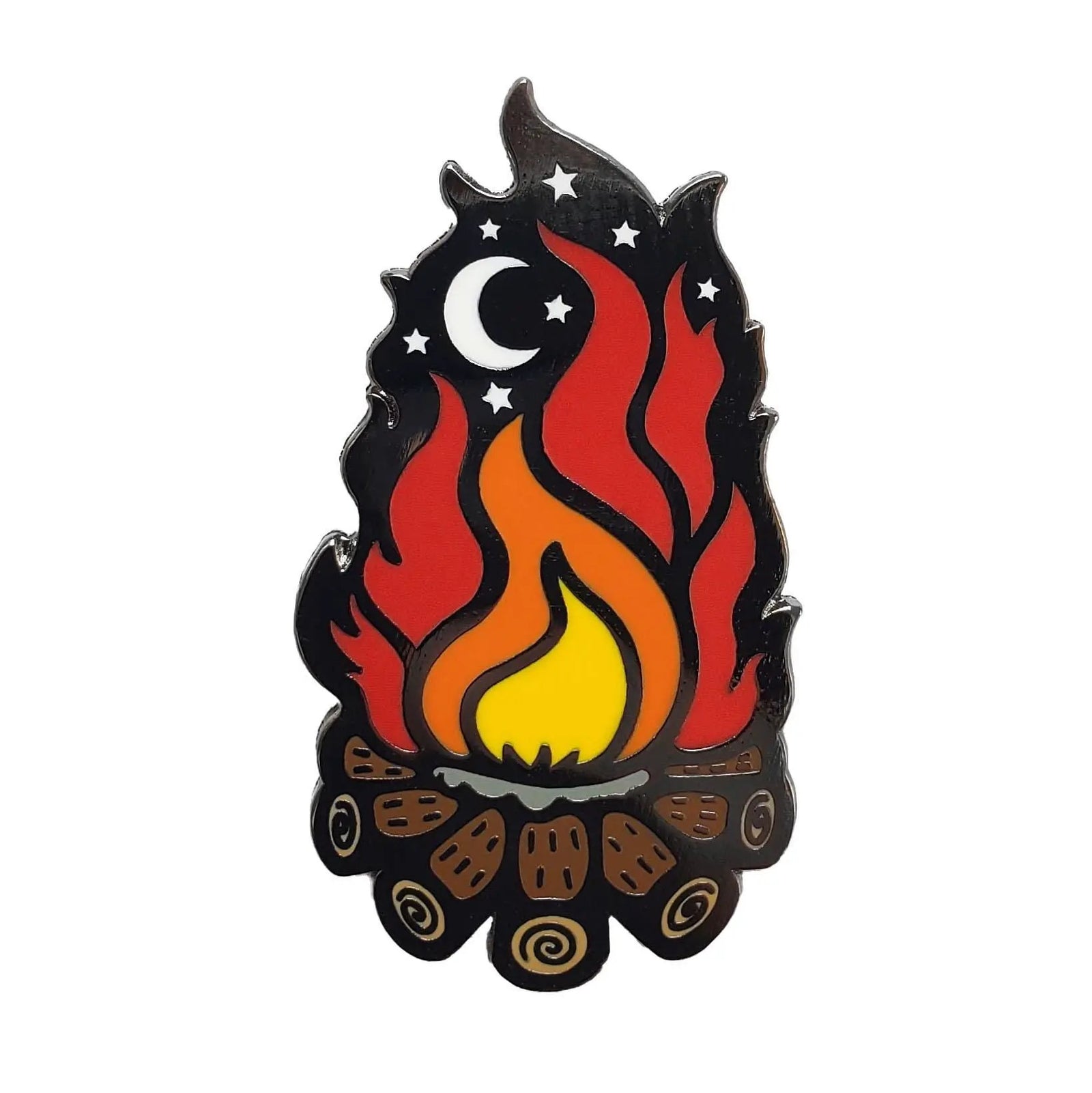 Kolorspun campfire-themed golf ball marker with colorful design, used for marking golf balls on the course.