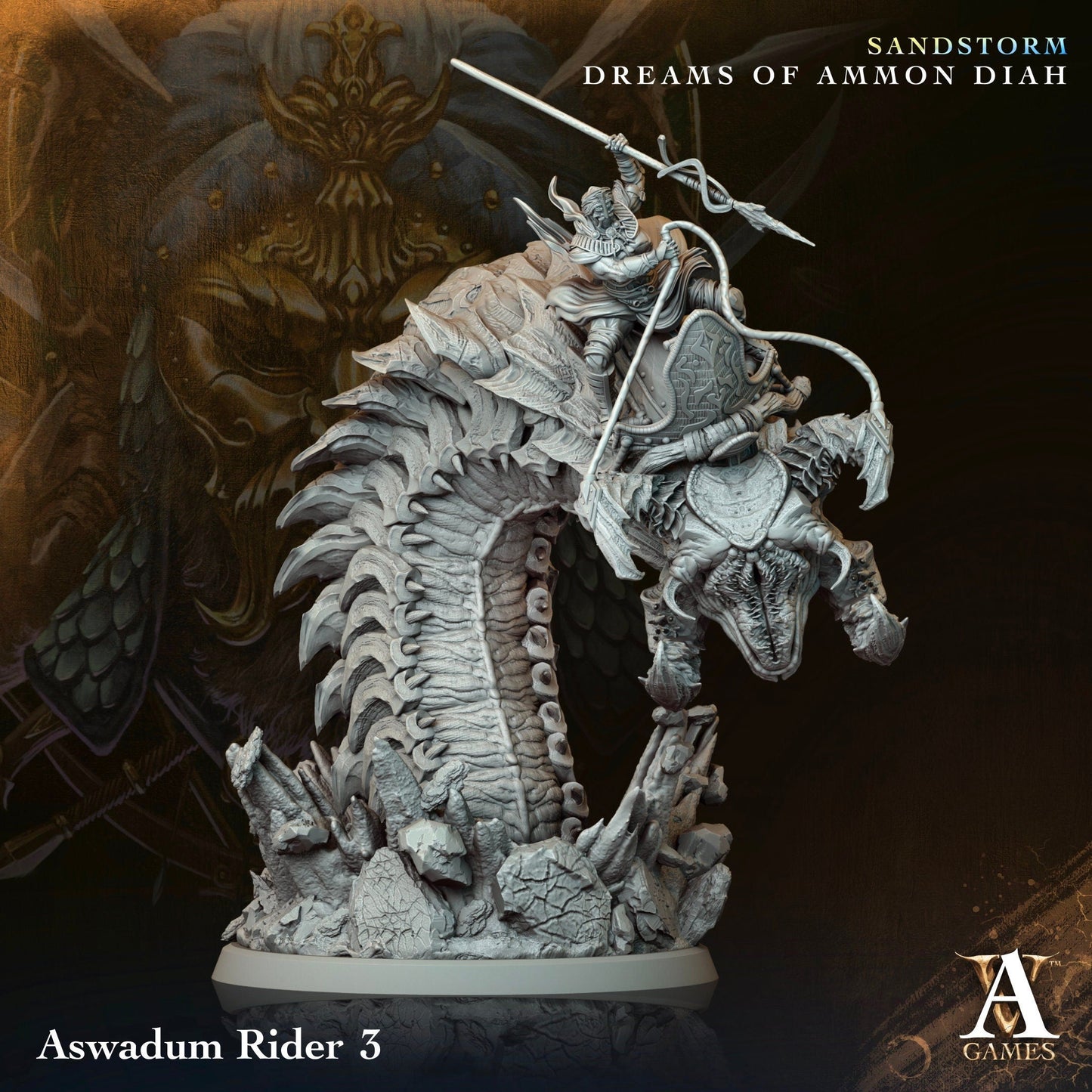 3D Printed Aswadum Rider by Archvillain Games