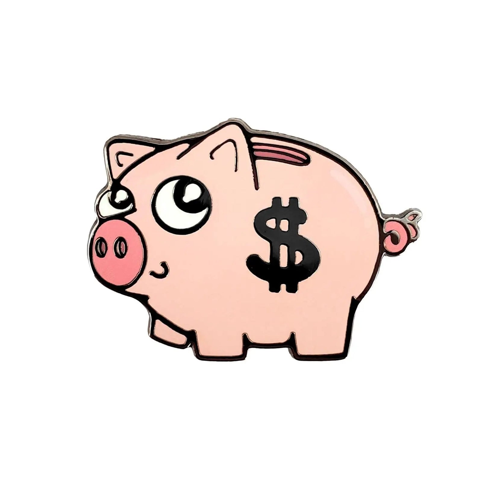 Kolorspun Piggy Bank Pin, colorful enamel pin featuring a piggy bank design, perfect for accessories and collectible pin enthusiasts