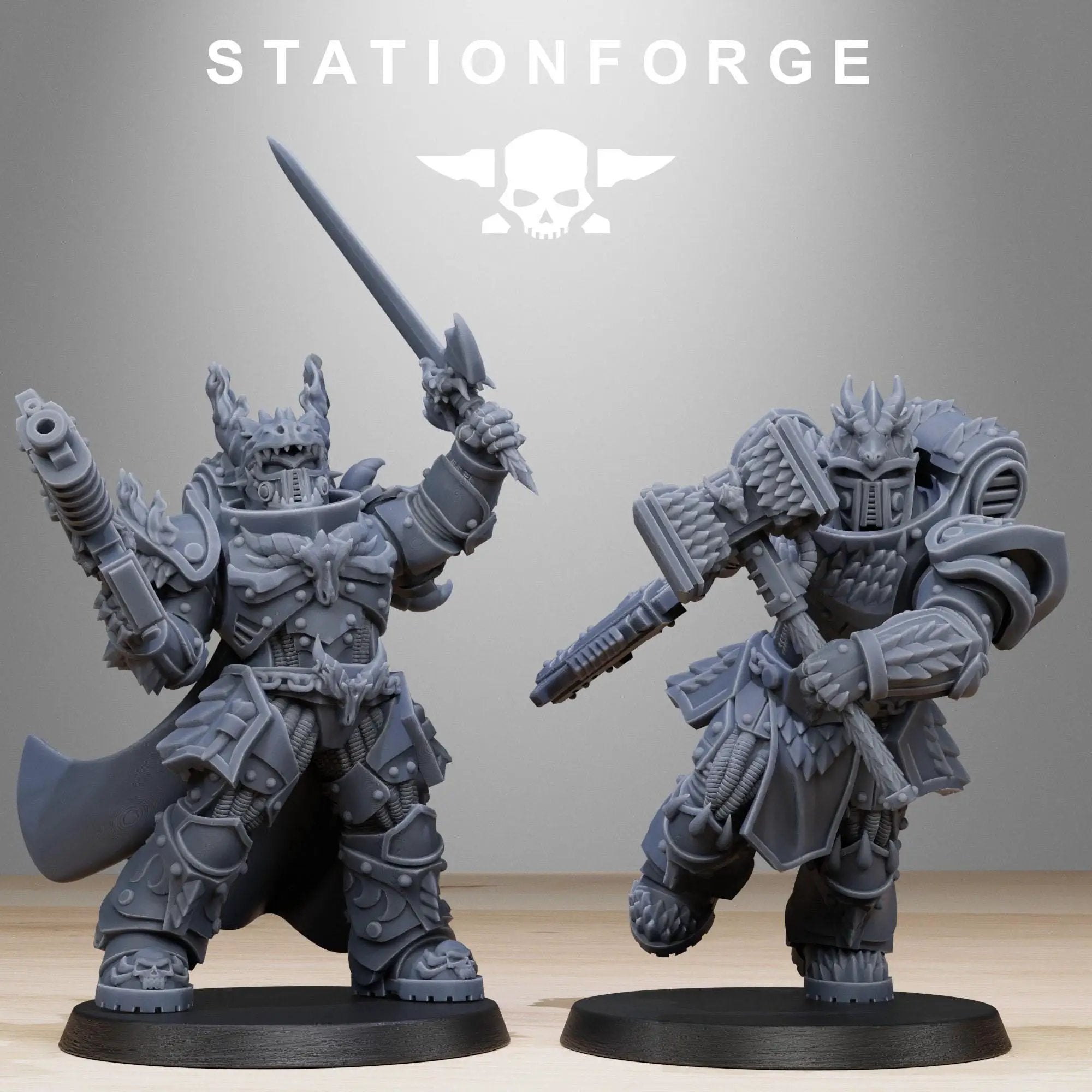 3d Printed Socratis Dragon Knights by Stationforge Miniatures by Last Hope Miniatures
