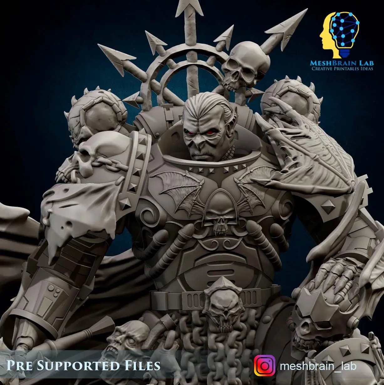 3d Printed Doom Marine Dark Knight Lord by Meshbrain Labs by Last Hope Miniatures