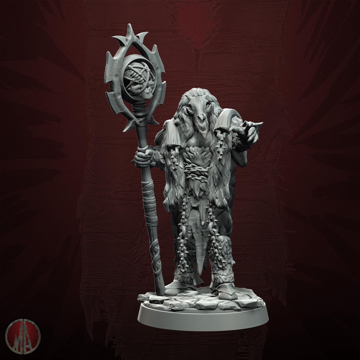 3D printed Orc Shaman by Monolith Arts