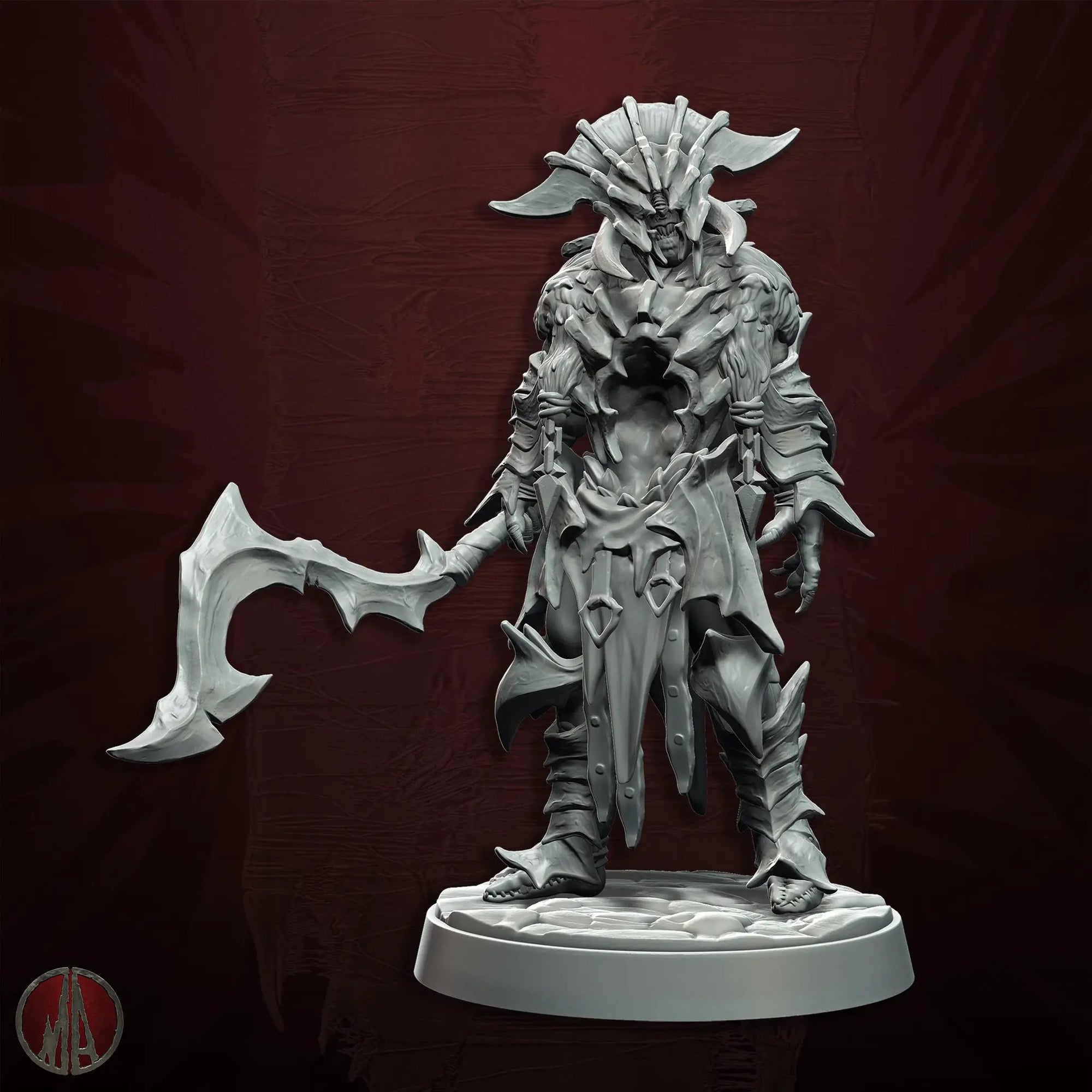 3D printed Orc Swordmasters miniature by Last Hope Miniatures for Monolith Arts, featuring detailed orc warriors with swords.