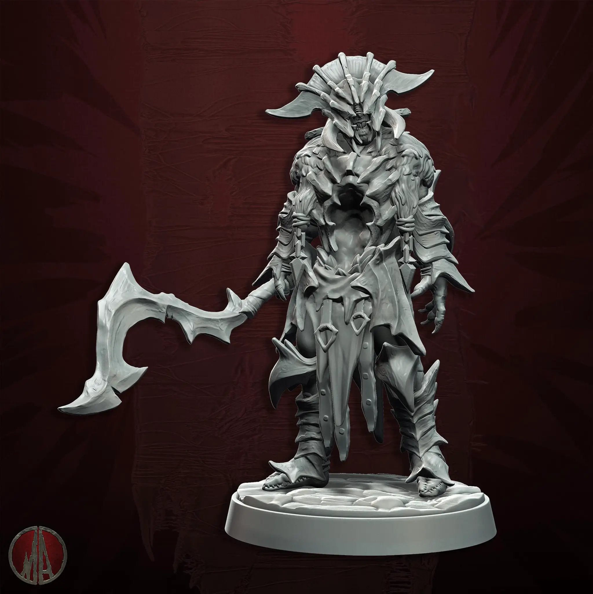3D printed Orc Swordmasters miniature by Last Hope Miniatures for Monolith Arts, featuring detailed orc warriors with swords.