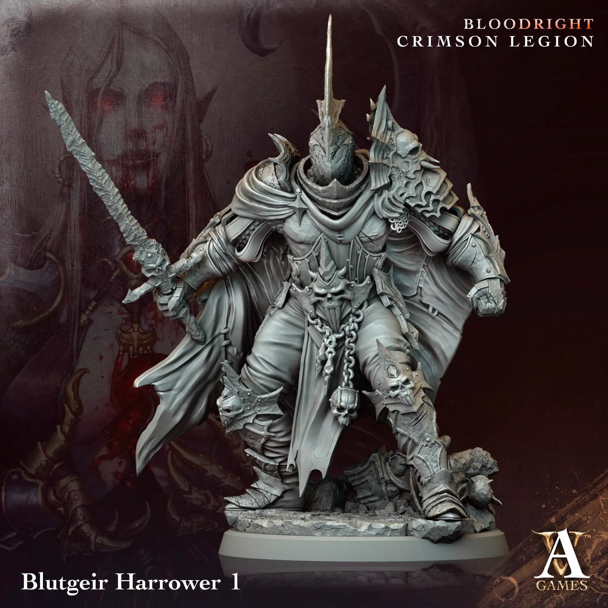 3D Printed Blutgeir Harrower by Archvillain Games by Last Hope Miniatures