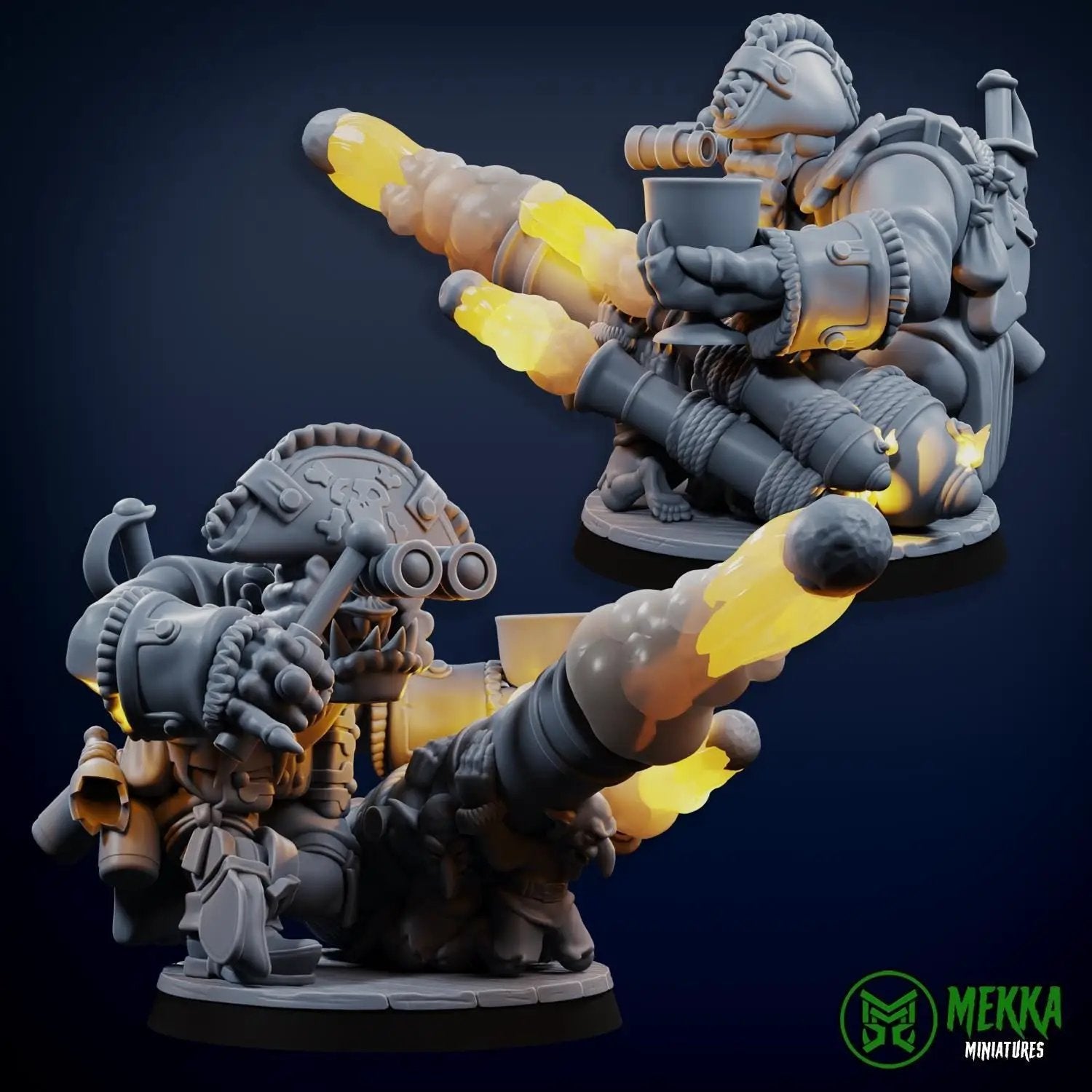 3D printed flashy pirate miniature by Mekka Miniatures, detailed pirate figure with vibrant attire for tabletop gaming and collection.