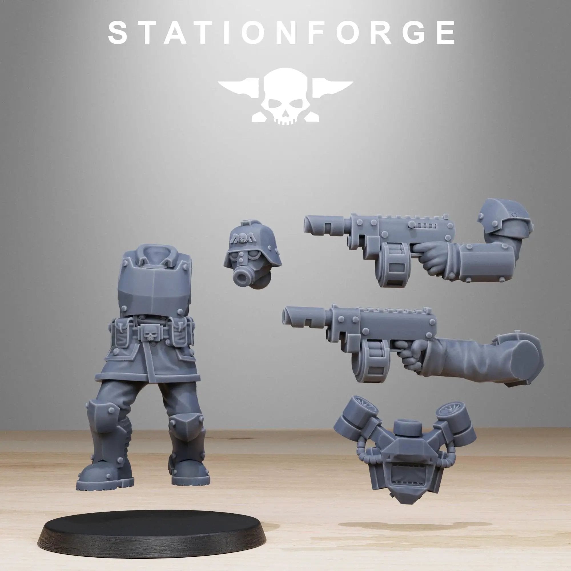 3D Printed GrimGuard Aerotroops by StationForge Miniatures by Last Hope Miniatures