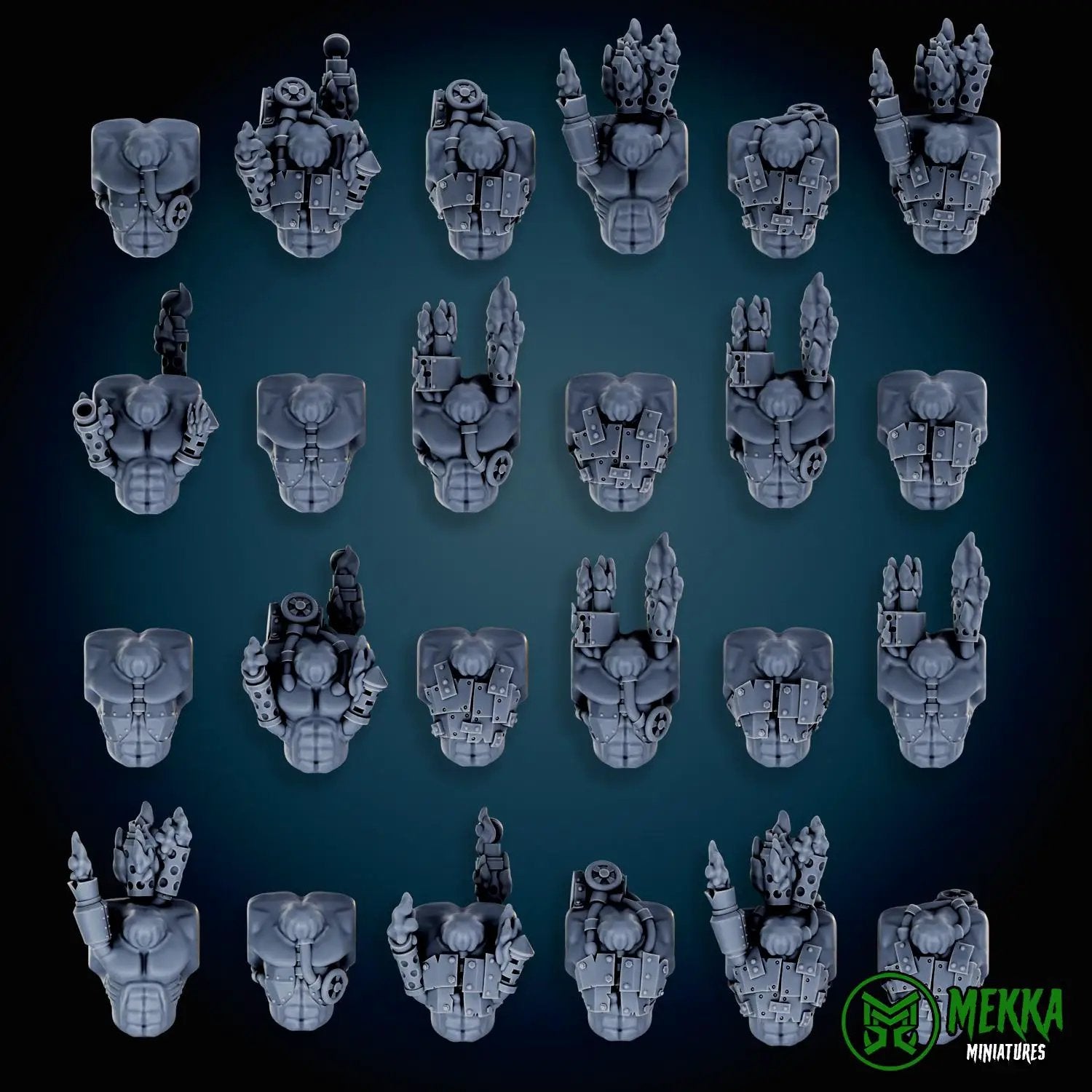 3D printed Cybork Bodies miniature by Last Hope Miniatures for Mekka Miniatures, featuring detailed robotic and organic armor elements.
