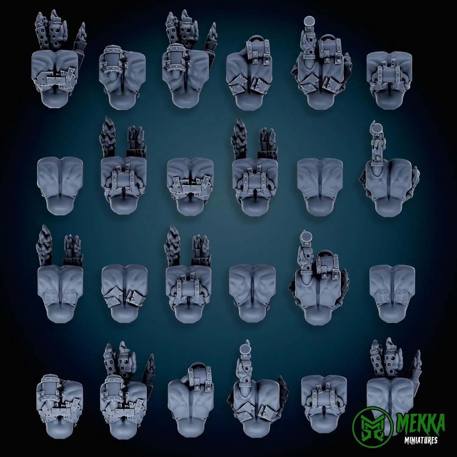 3D printed Cybork Bodies miniature by Last Hope Miniatures for Mekka Miniatures, featuring detailed cybernetic enhancements and robotic armor.